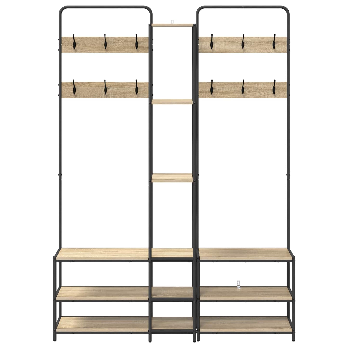Knaggrekker med sko benk Sonoma eik 143 x 30 x 199,5 cm