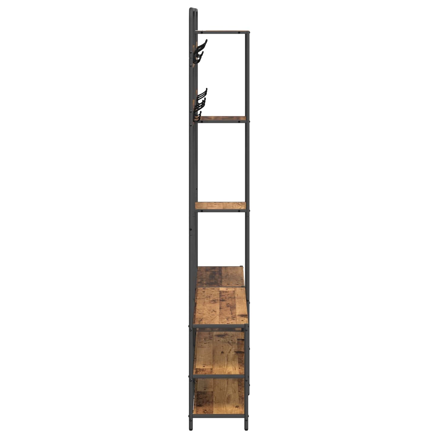 Knaggrekker med sko benk Gammelt tre 143 x 30 x 199,5 cm