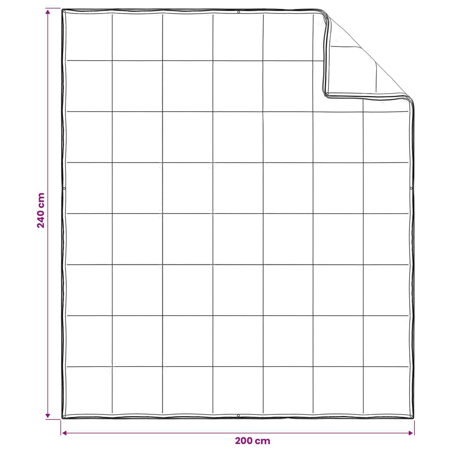 Dyne 200 x 240 cm 100% Bomull Hvit