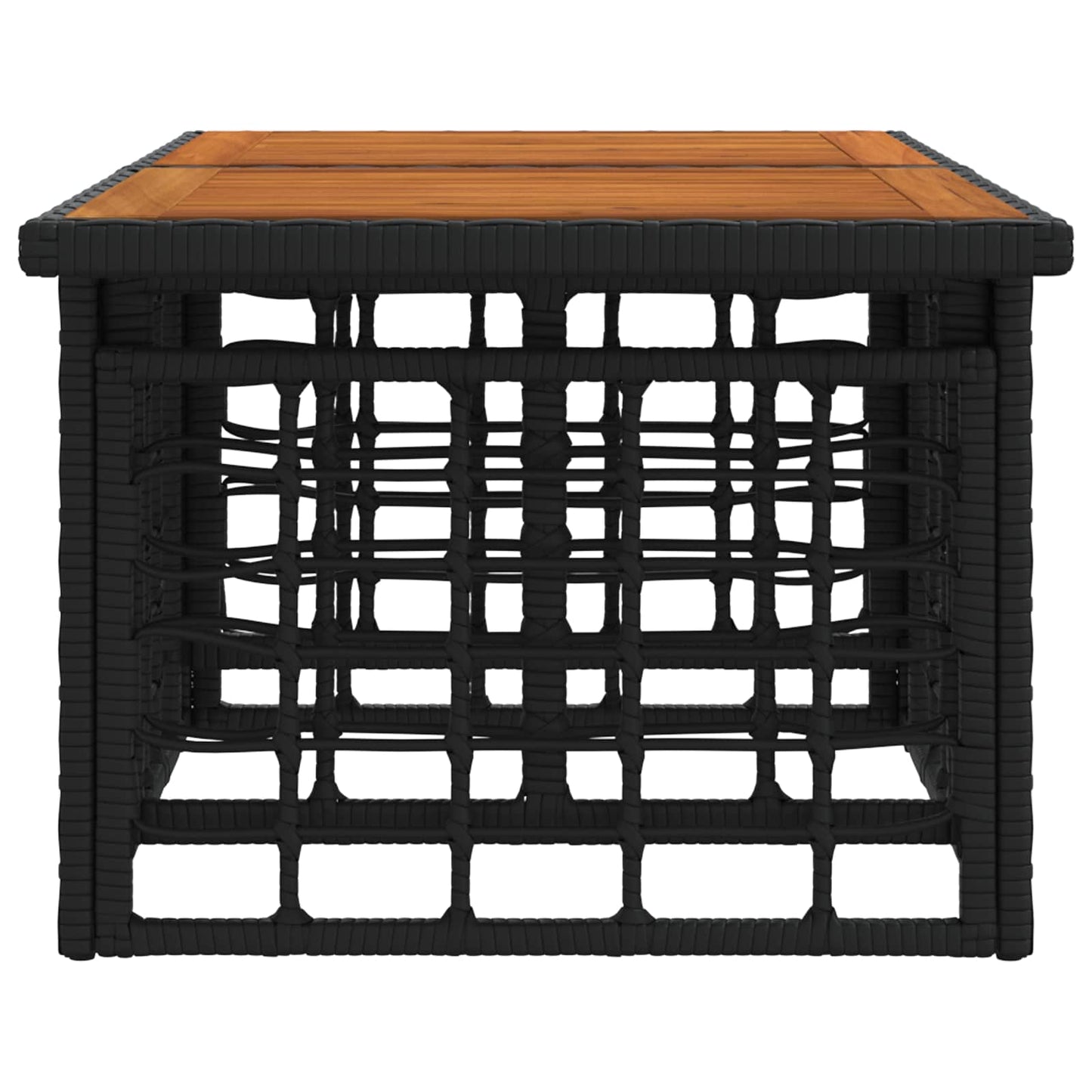 Hagebord Svart og naturlig 100 x 55 x 37 cm PE Rattan og Glass