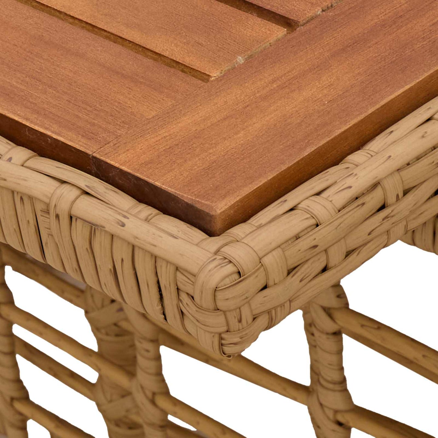 Hagebord Naturlig 100 x 55 x 37 cm PE Rattan og Glass