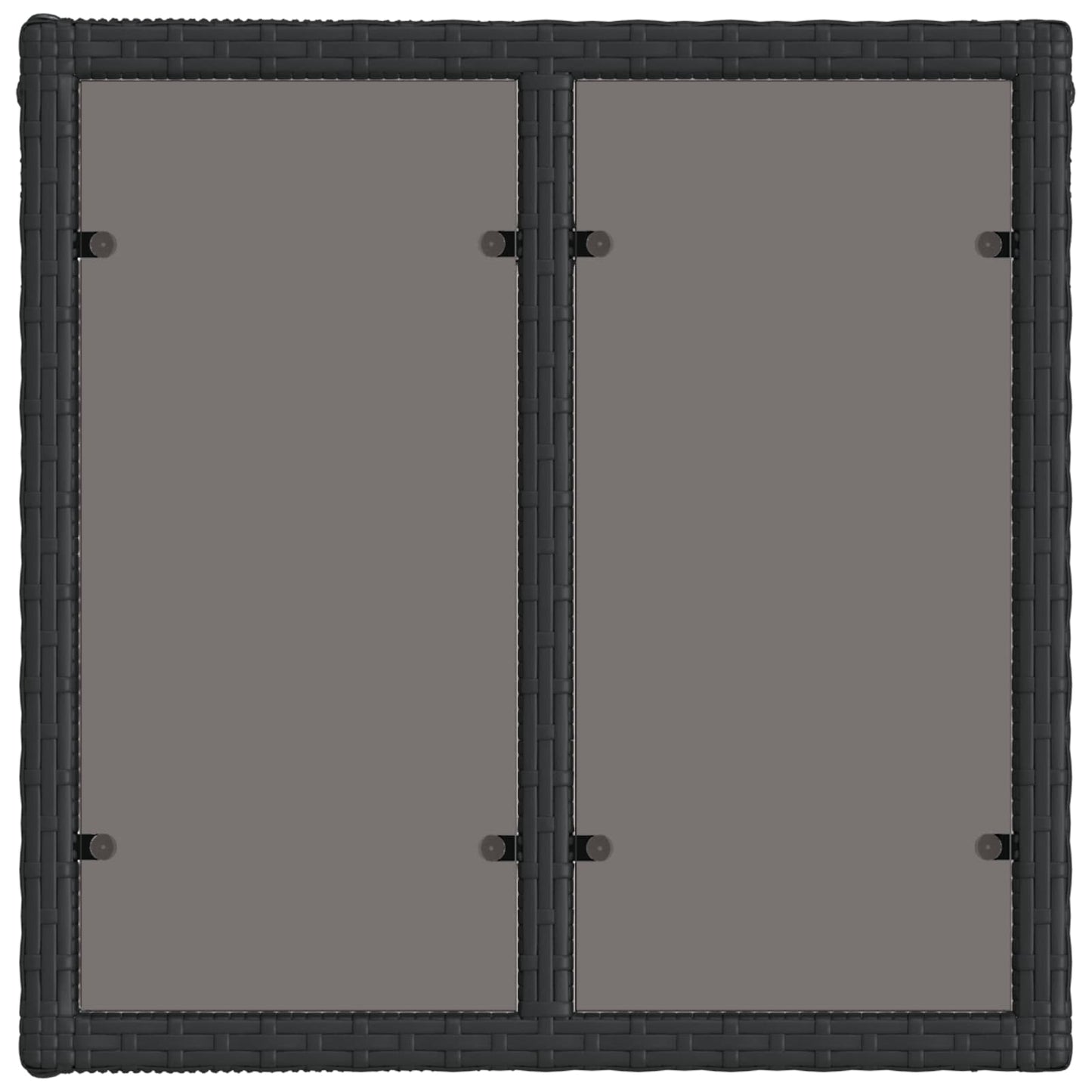 Hagebord Svart 55 x 55 x 37 cm PE Rattan og Glass