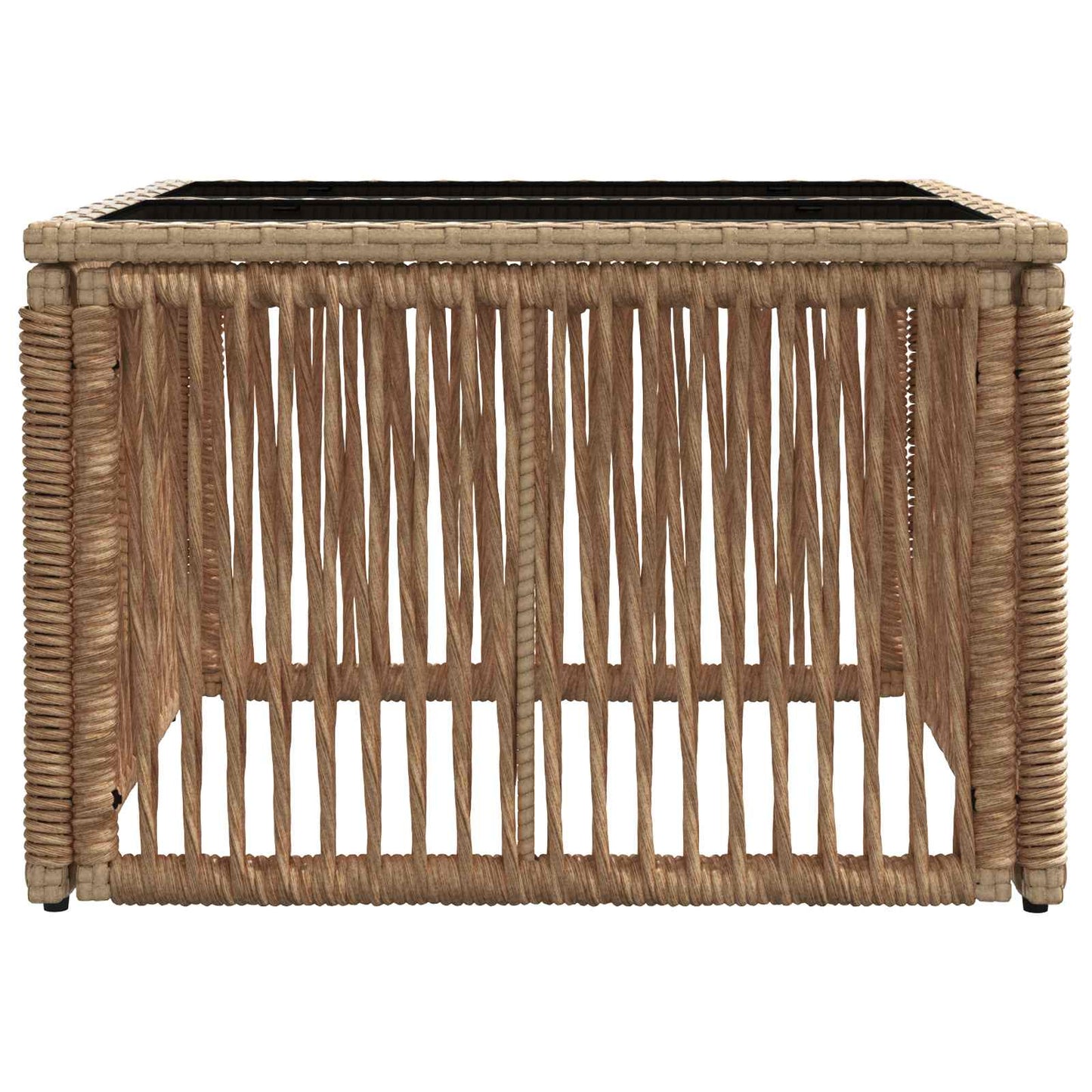 Hagebord Beige og svart 55 x 55 x 37 cm PE Rattan og Glass
