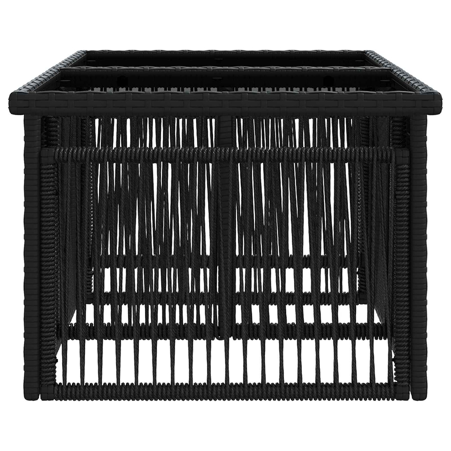 Hagebord Svart 100 x 55 x 37 cm PE Rattan og Glass