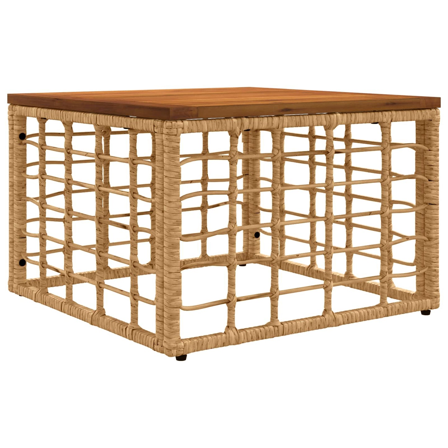 Hagebord Naturlig 55 x 55 x 37 cm PE Rattan og Glass
