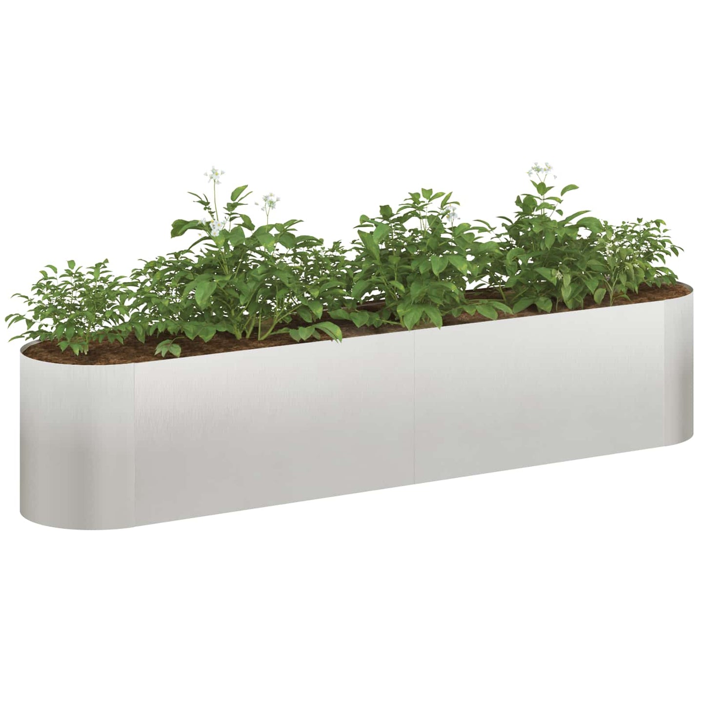 Hevet Hagebed Rustfritt stål 200 x 40 x 40 cm