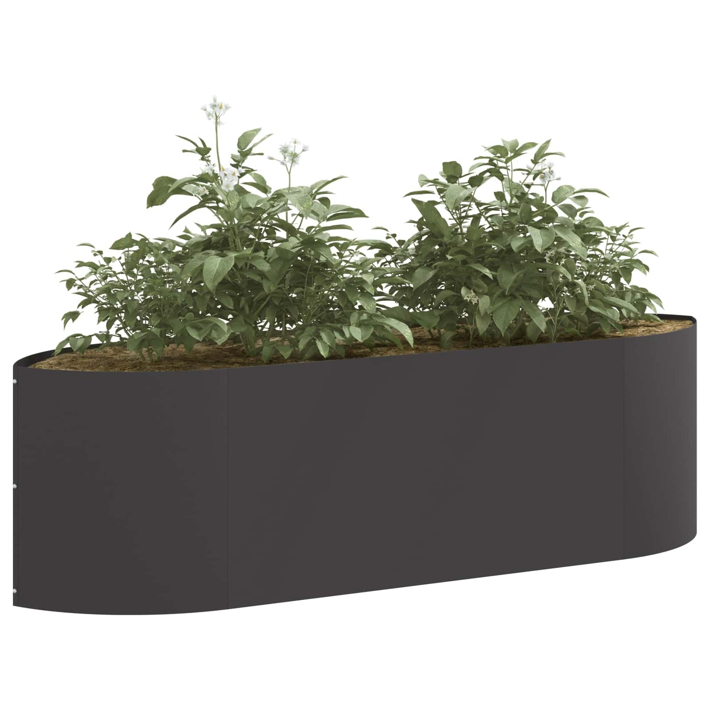 Hevet Hagebed Svart 140 x 40 x 40 cm Stål