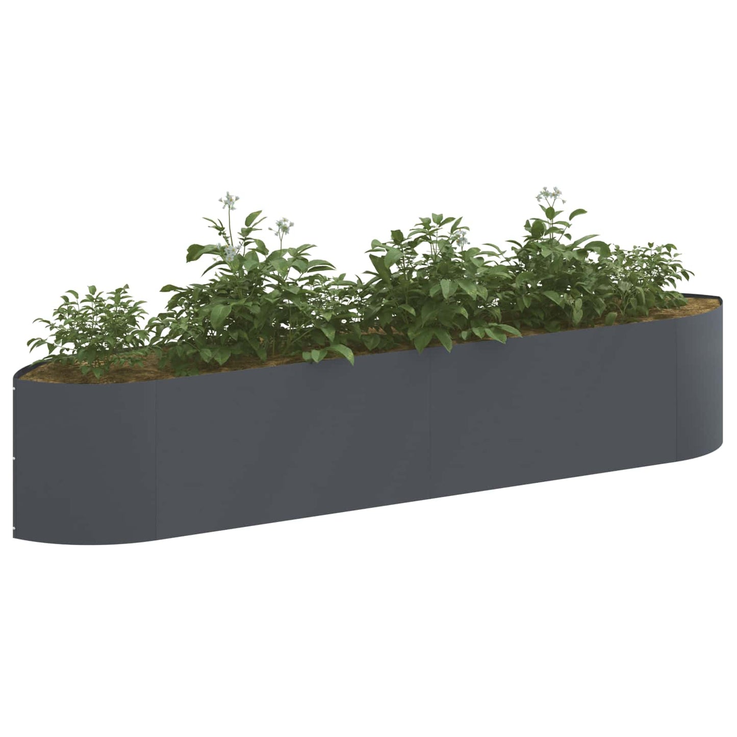 Hevet Hagebed Antrasitt 220 x 40 x 40 cm Stål