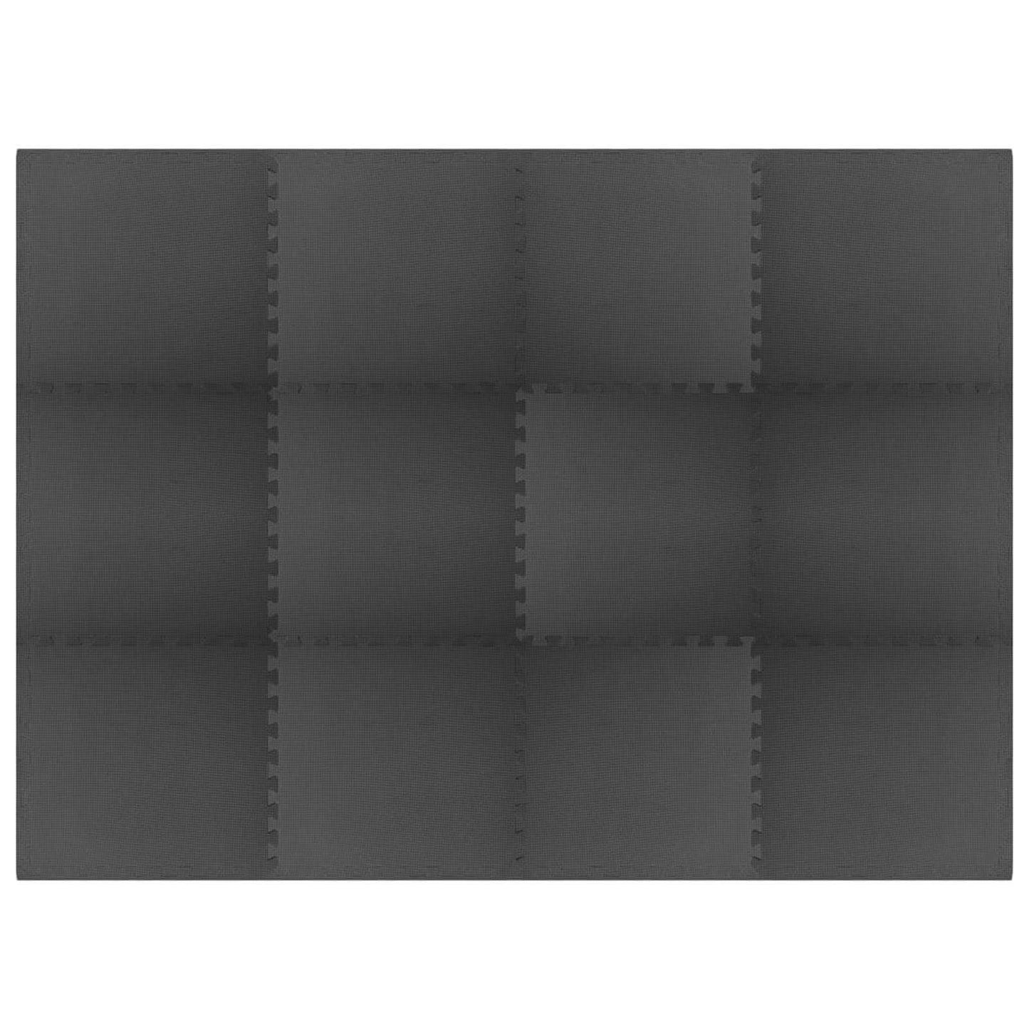 Bassenggrunnmatte 12 pcs Svart 4,32 ㎡ EVA Skum