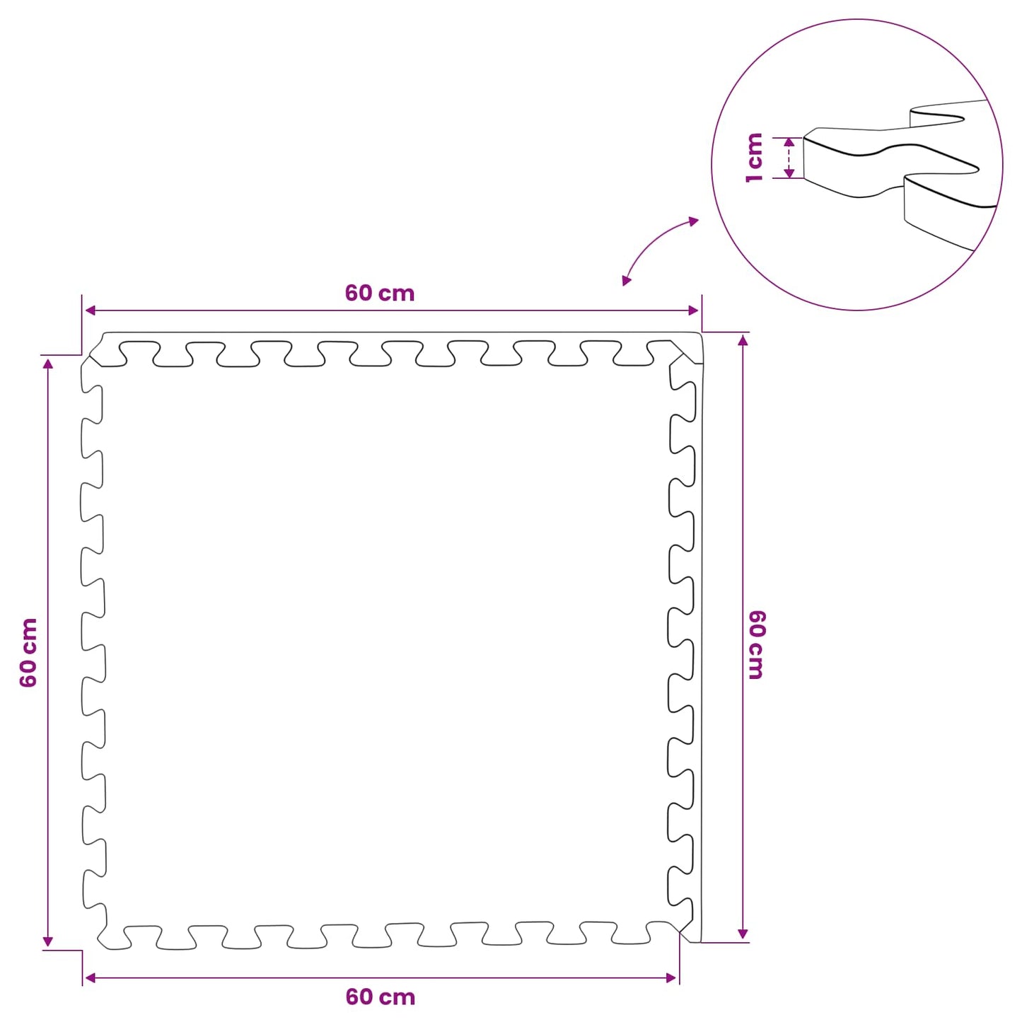 Bassenggrunnmatte 12 stk. Grå 4,32 m² EVA Skum