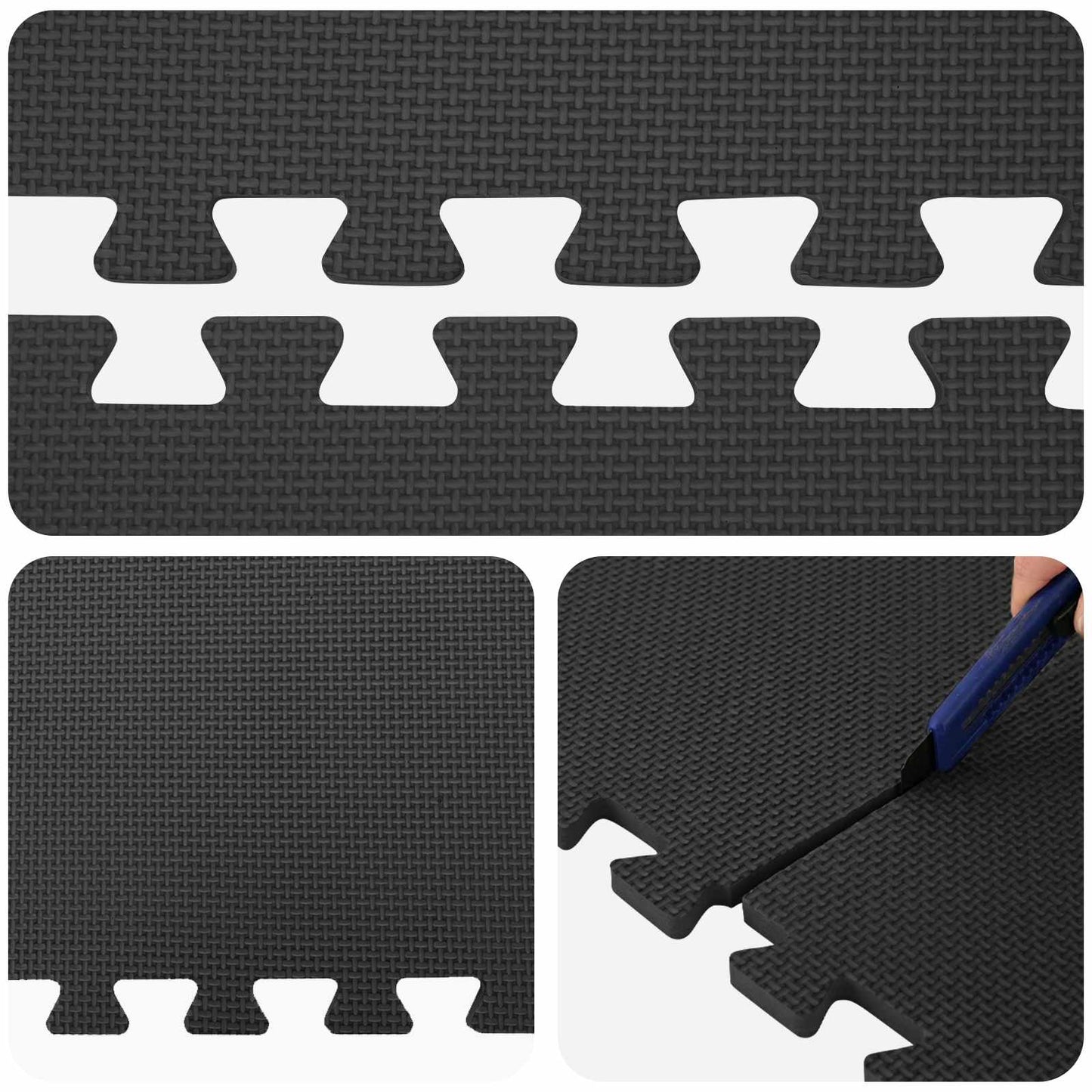 Bassenggrunnmatte 40 pcs Svart 14,4 m² EVA Skum