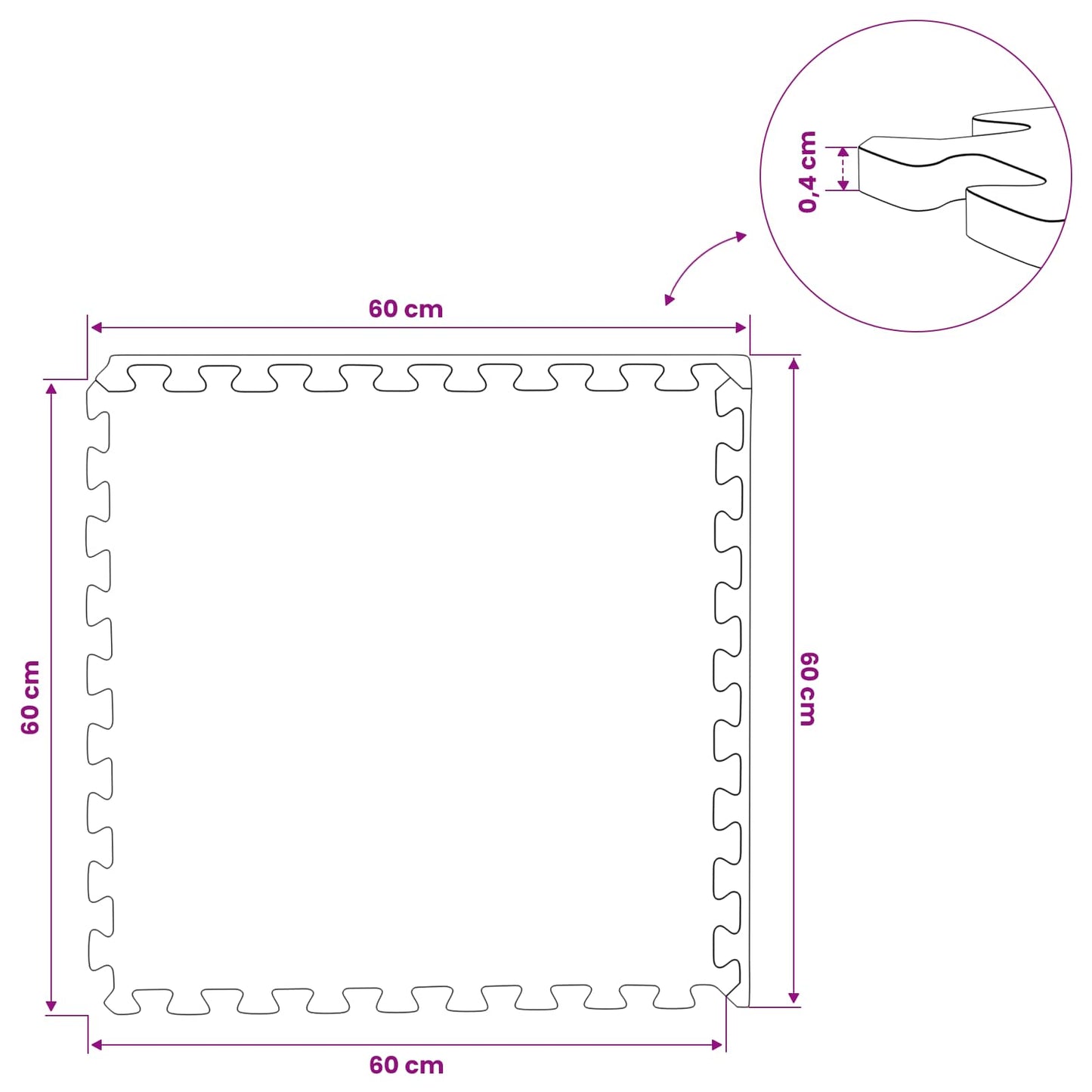 Bassenggrunnmatte 50 stk. Blå 18 m² EVA Skum