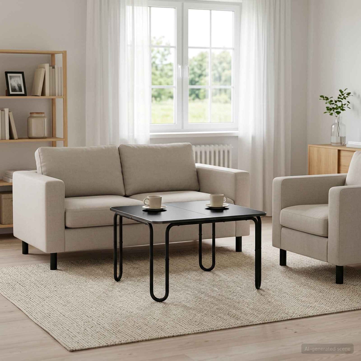 Kaffebord Svart 59 x 59 x 45 cm Konstruert tre
