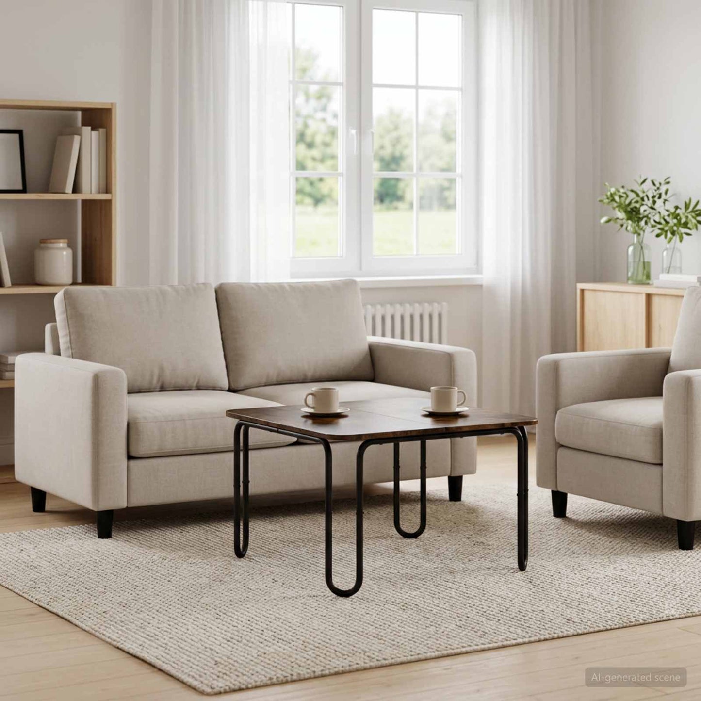 Kaffebord Røkt Eik 59 x 59 x 45 cm Konstruert tre