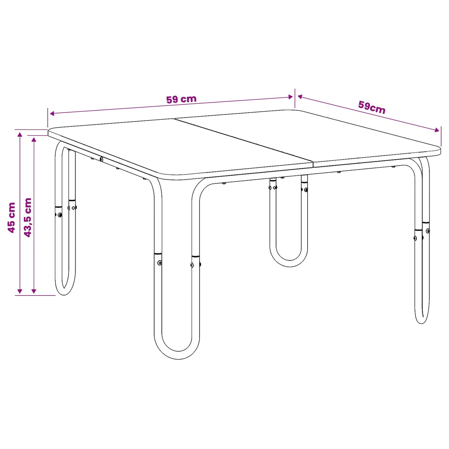 Kaffebord Gammelt tre 59 x 59 x 45 cm Konstruert tre