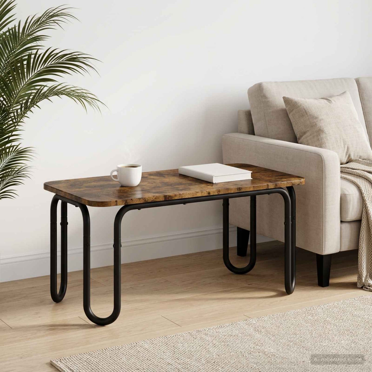 Kaffebord Røkt Eik 100 x 50 x 45 cm Konstruert tre