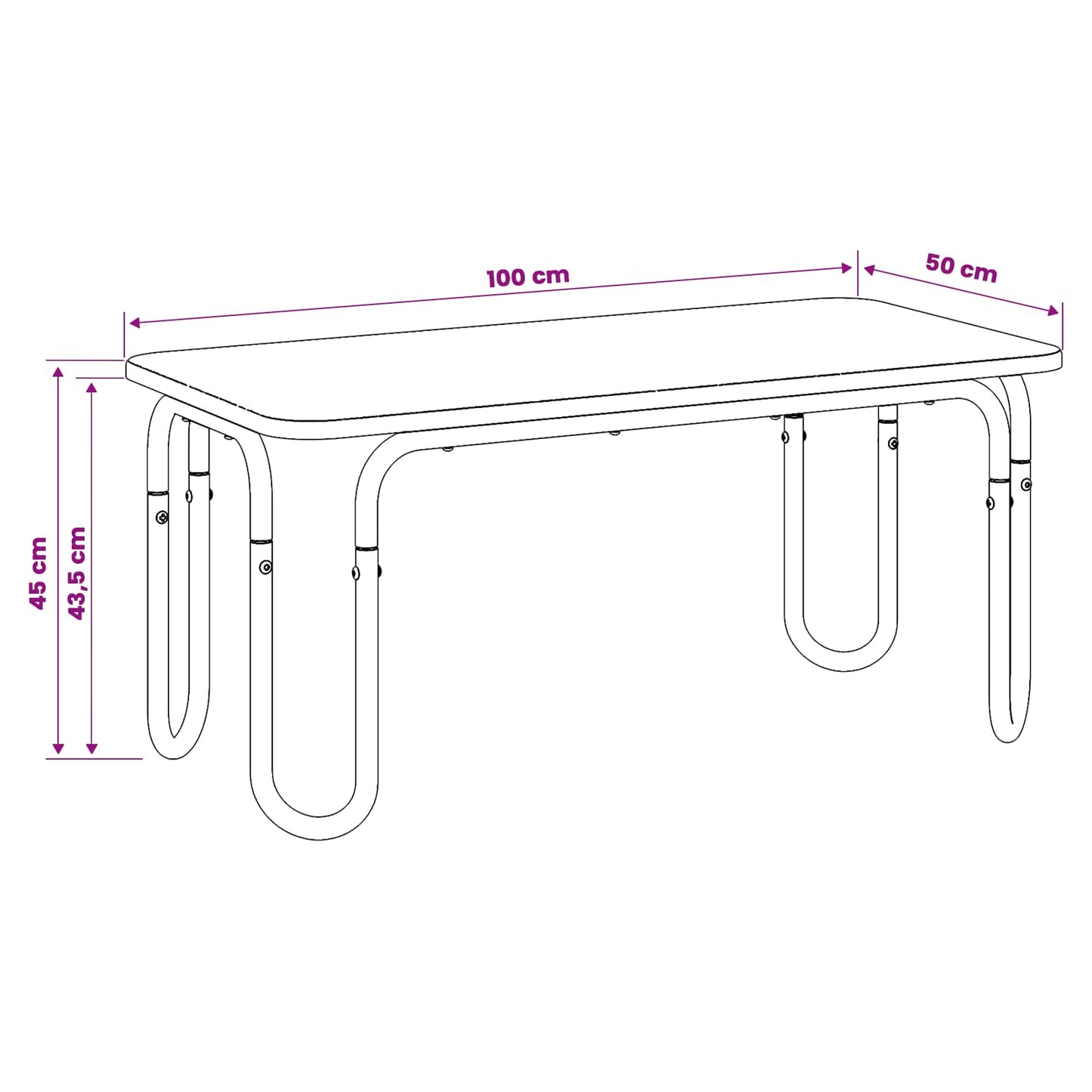 Kaffebord Artisan eik 100 x 50 x 45 cm Konstruert tre