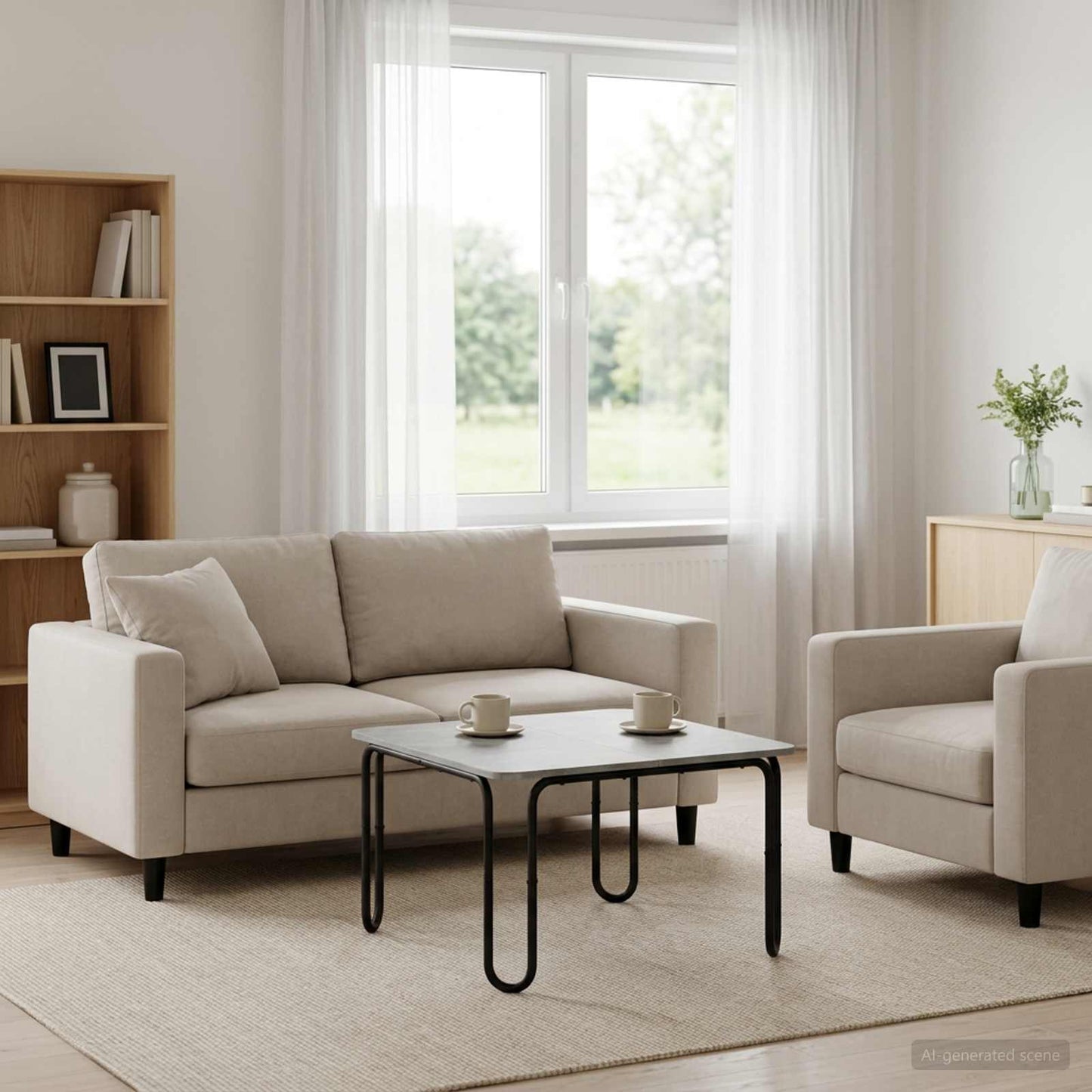 Kaffebord Betonggrå 79,5 x 79,5 x 45 cm Konstruert tre