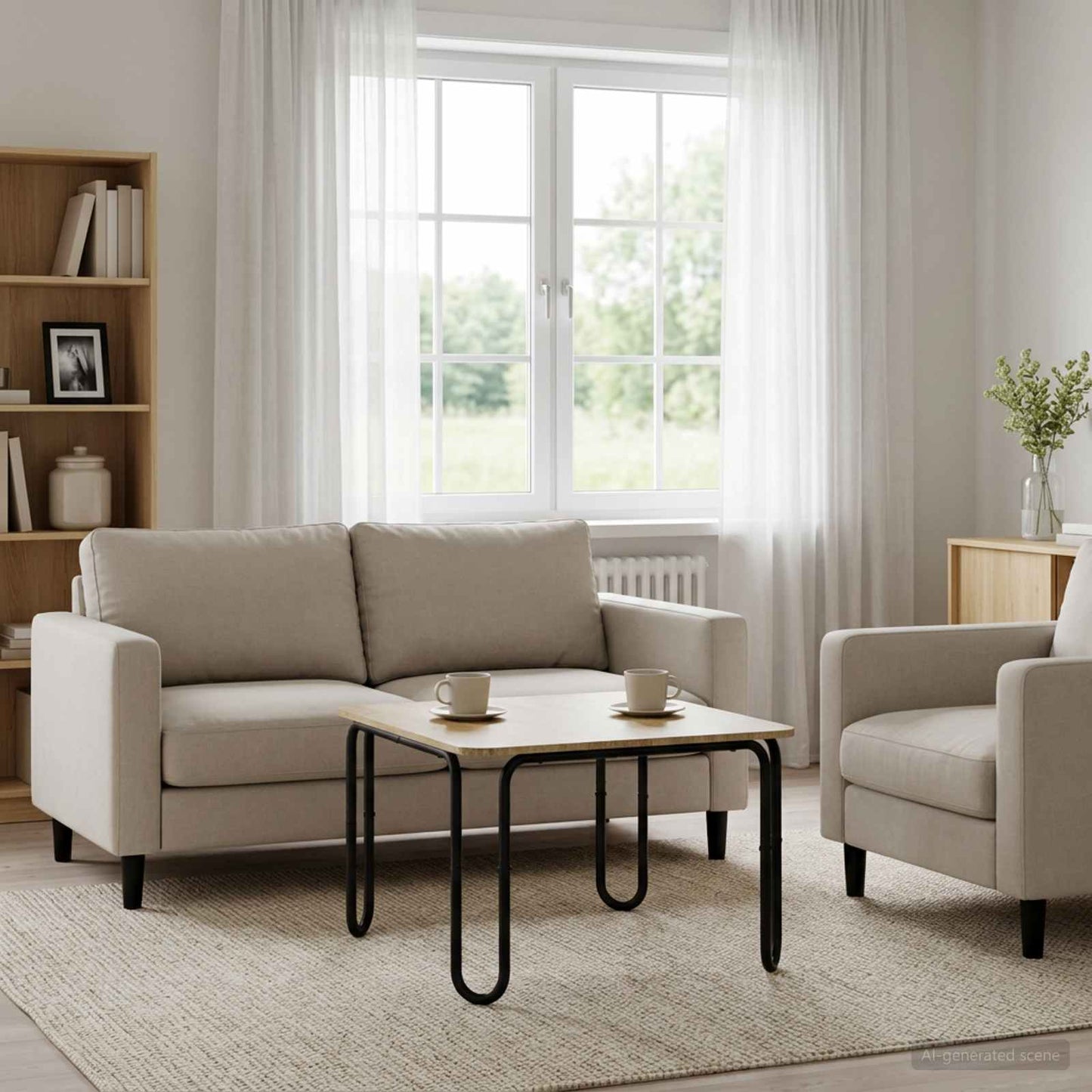 Kaffebord Sonoma eik 100 x 100 x 45 cm Konstruert tre