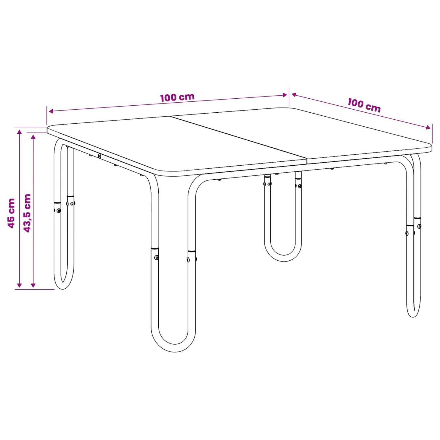 Kaffebord Sonoma eik 100 x 100 x 45 cm Konstruert tre