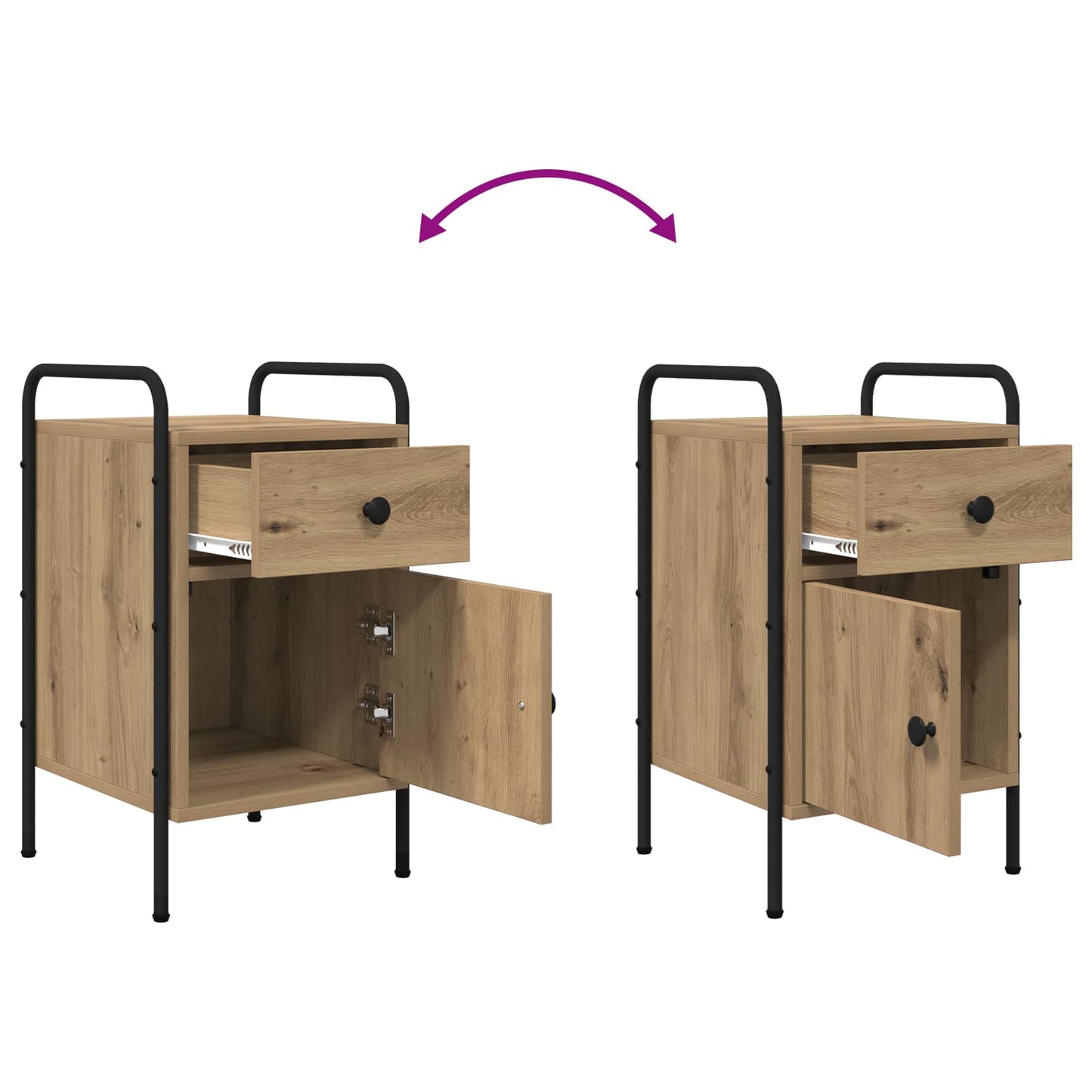 Nattbordskap Artisan eik 35 x 36,5 x 61 cm Konstruert tre