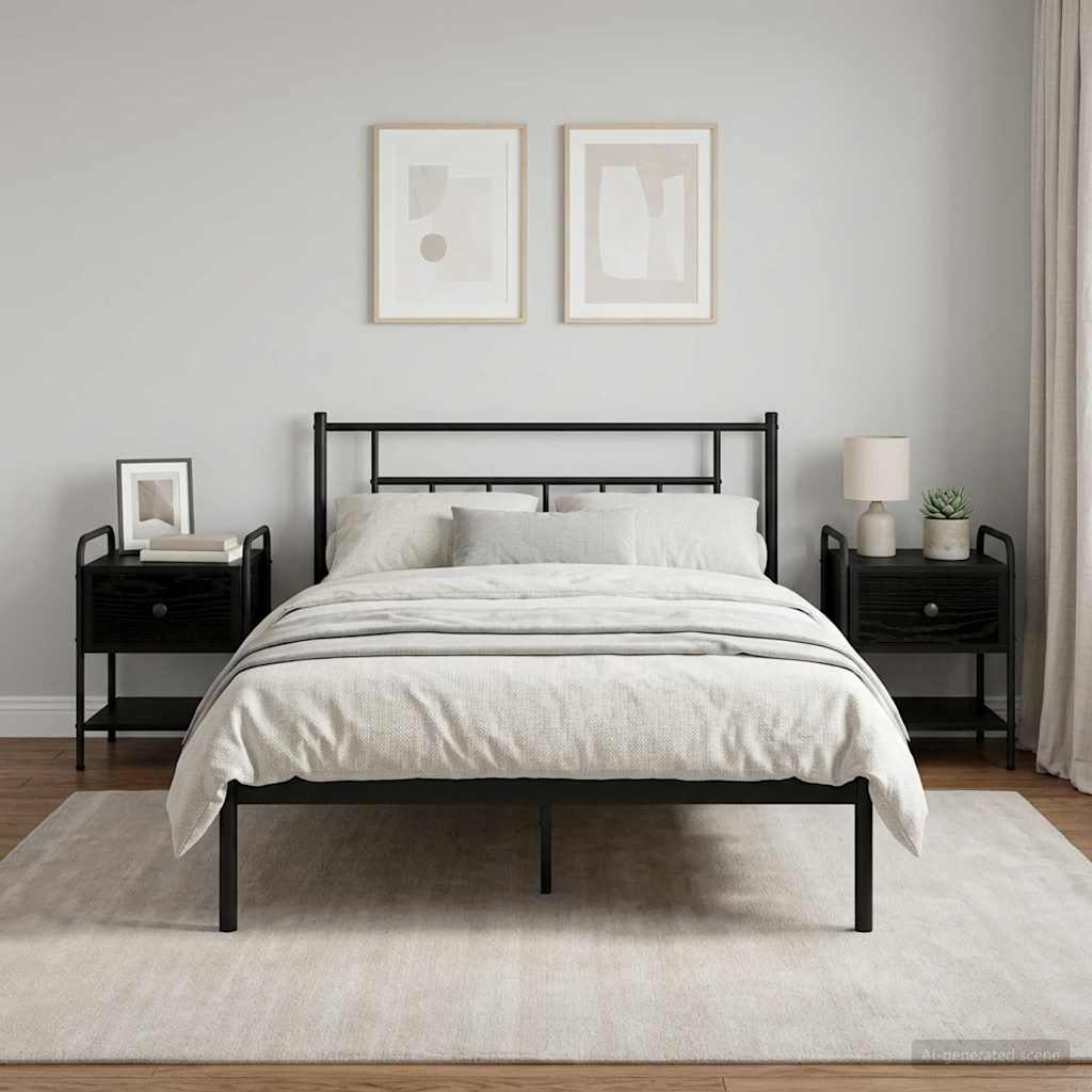 Nattbordskap 2 stk. Svart eik 35 x 36,5 x 47 cm Konstruert tre