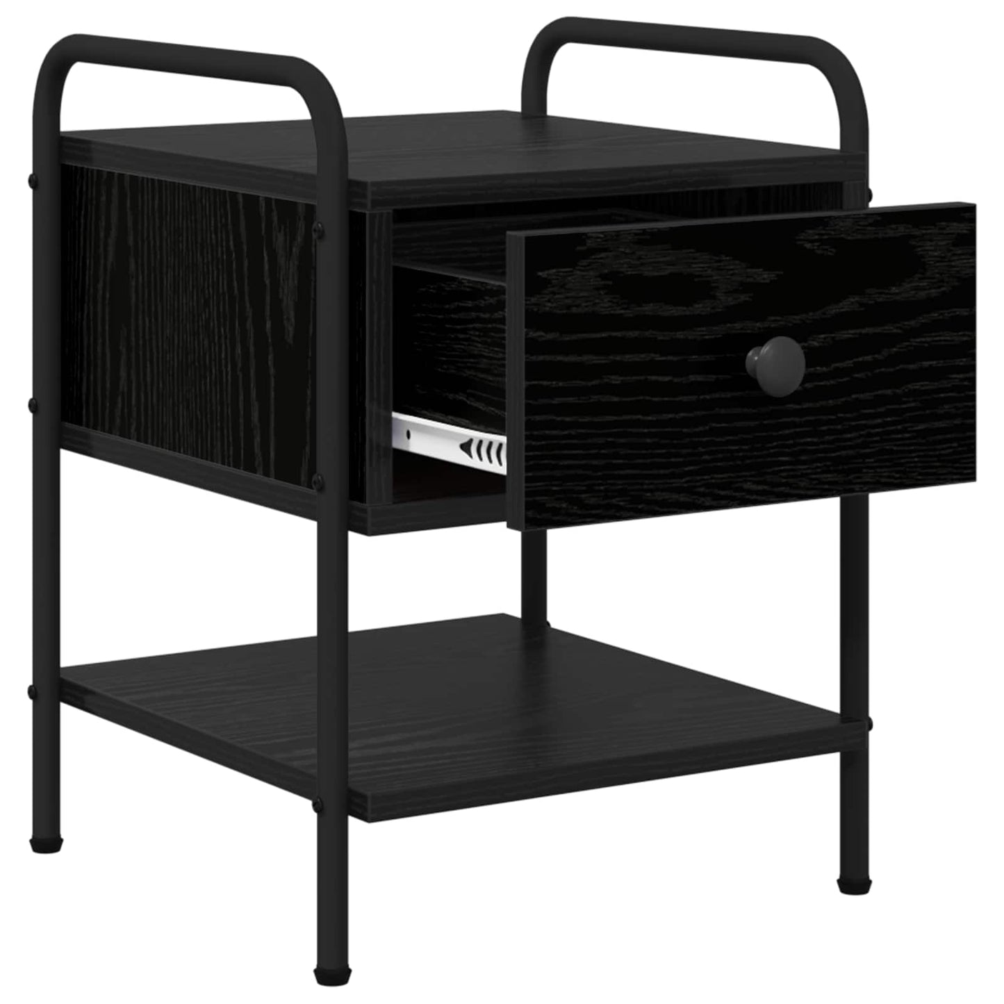 Nattbordskap 2 stk. Svart eik 35 x 36,5 x 47 cm Konstruert tre