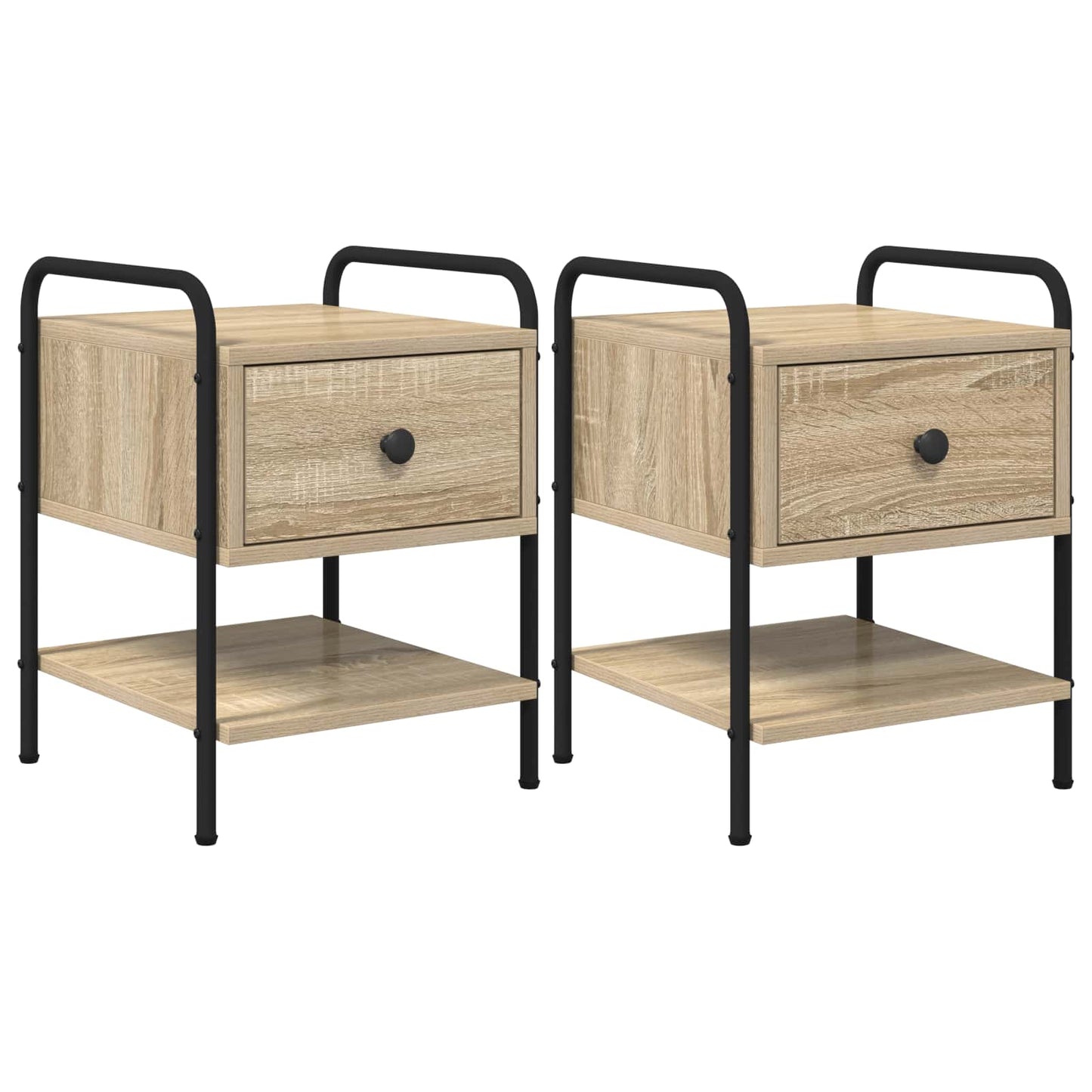 Nattbordskap 2 stk. Sonoma eik 35 x 36,5 x 47 cm Konstruert tre