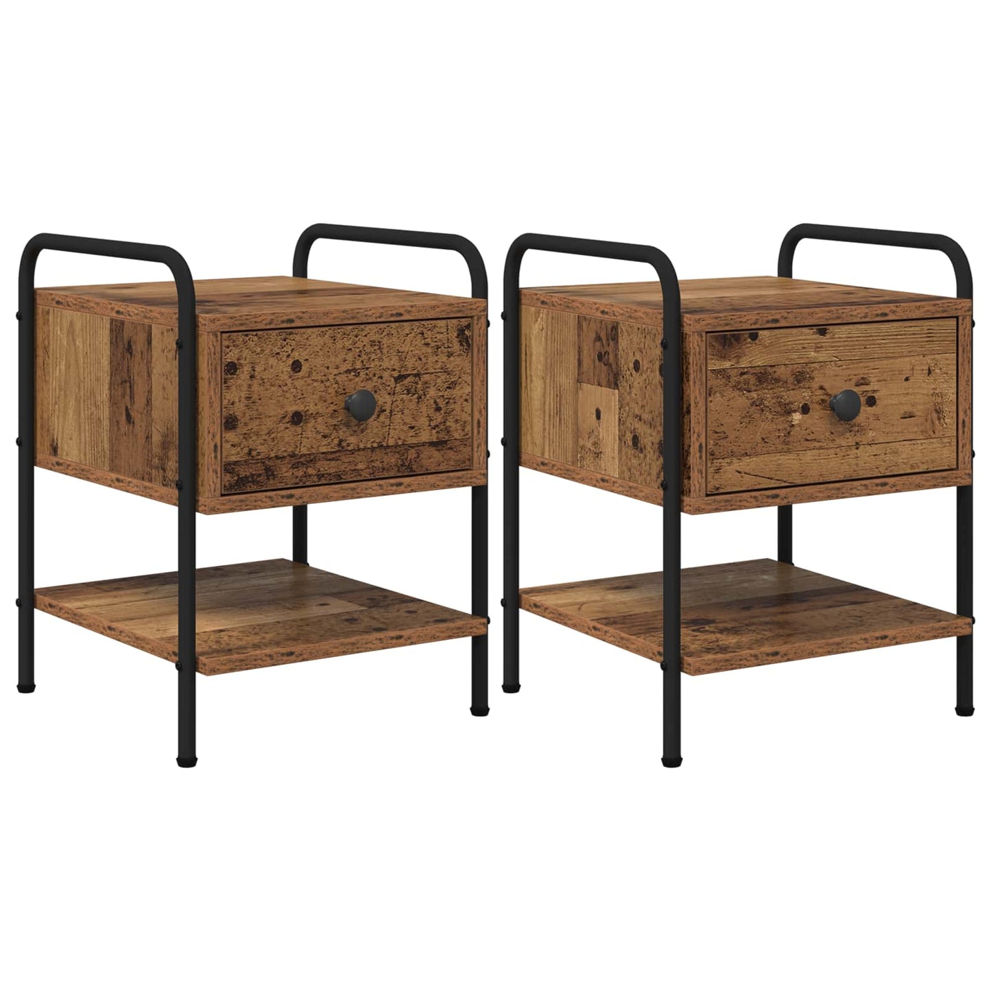 Nattbordskap 2 stk. Gammelt tre 35 x 36,5 x 47 cm