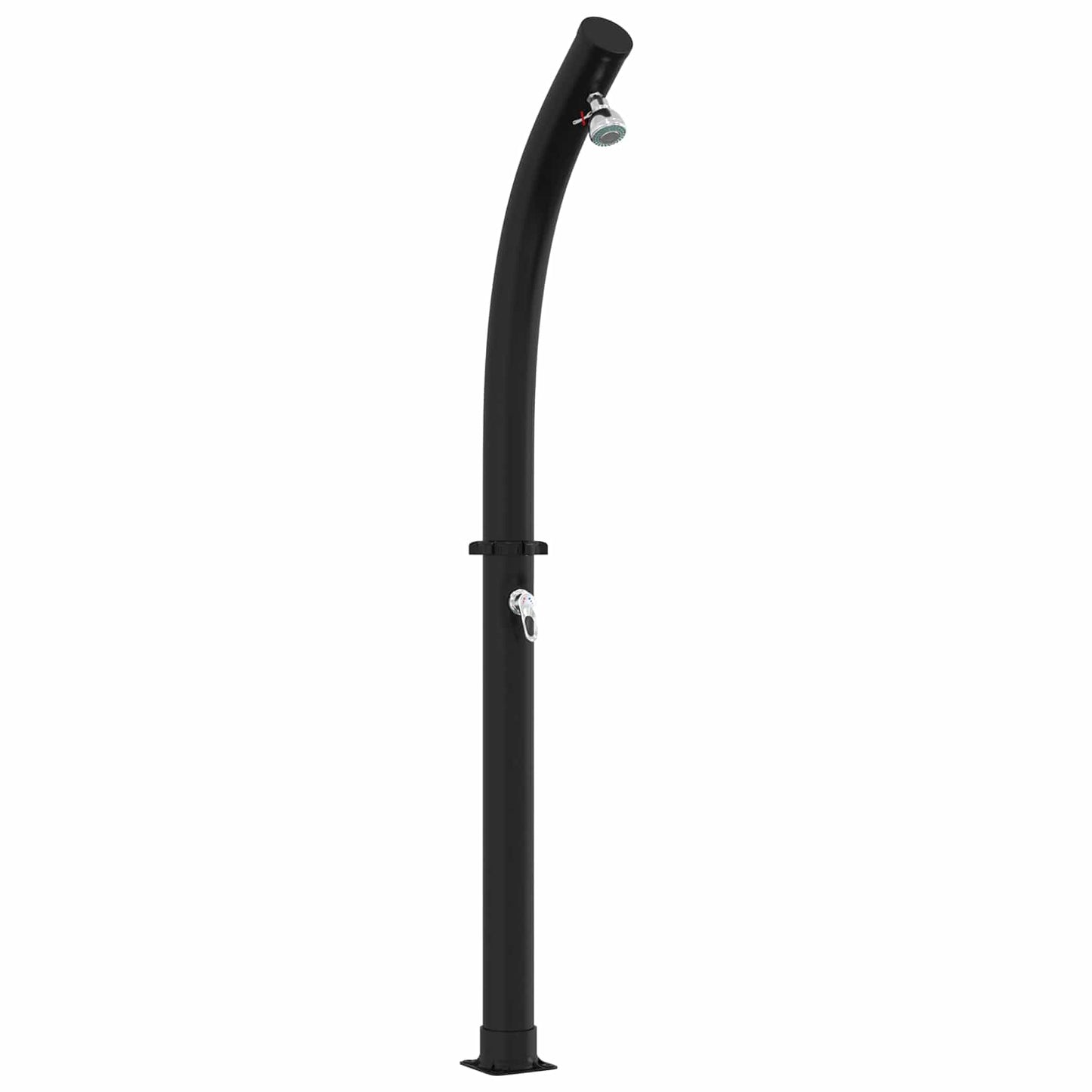 Solardusj med dusjhode 20 l PVC, ABS, Sinklegering Svart