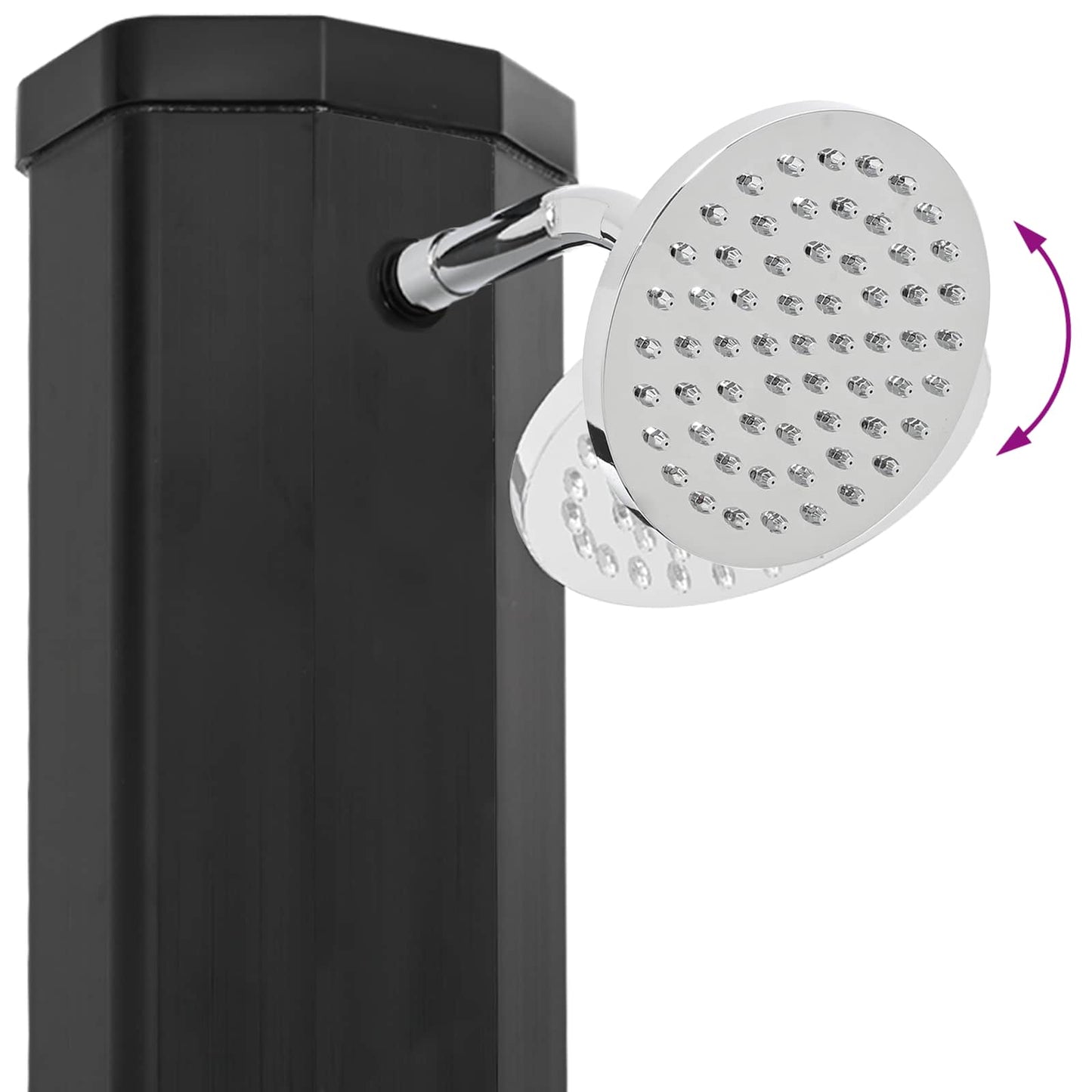 SolDusj med dusjhode og kran 40 l PVC, ABS, Sinklegering Svart
