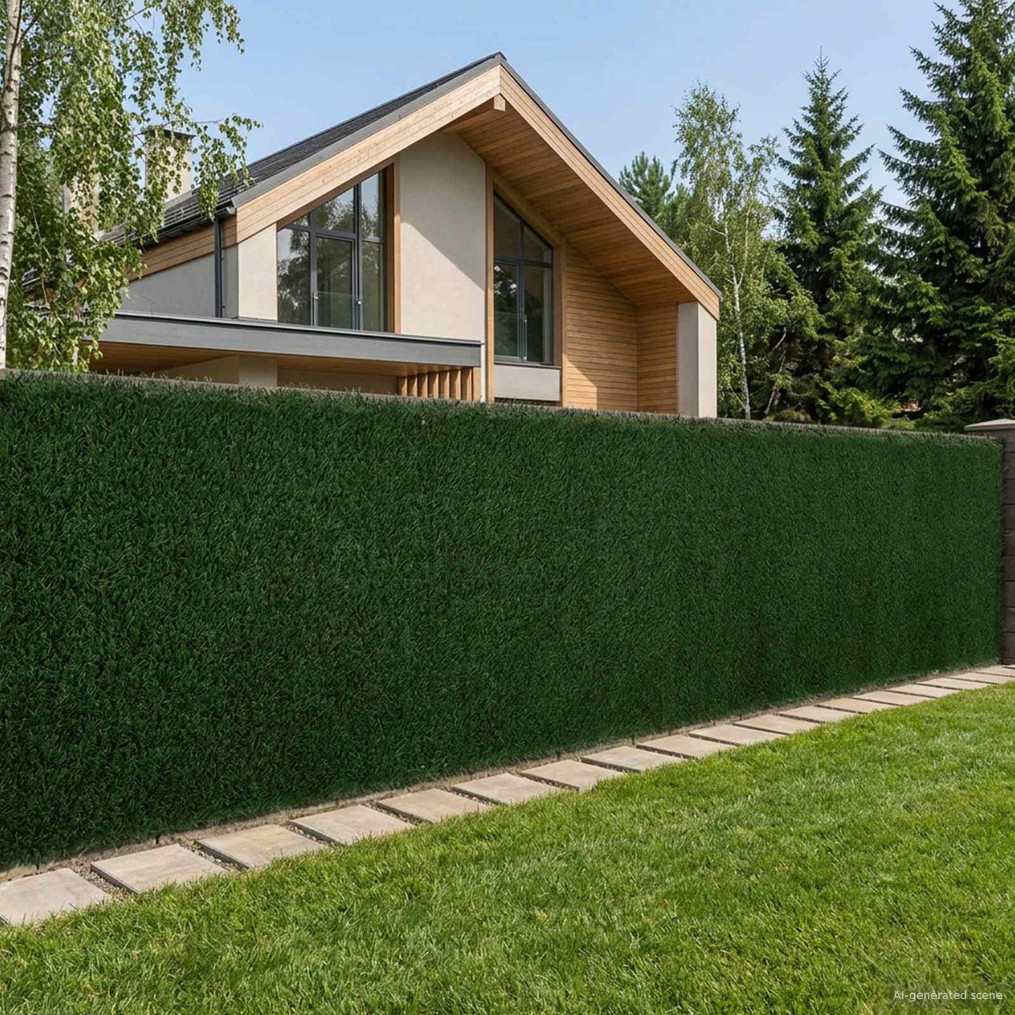 Kunstig gjerde Mørkegrønn 1 x 3 m PVC og stål