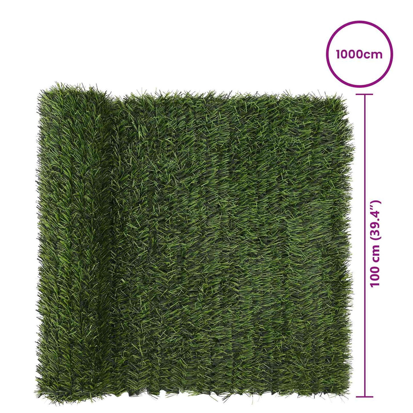 Kunstig gjerde Lys grønn 1 x 10 m PVC og stål