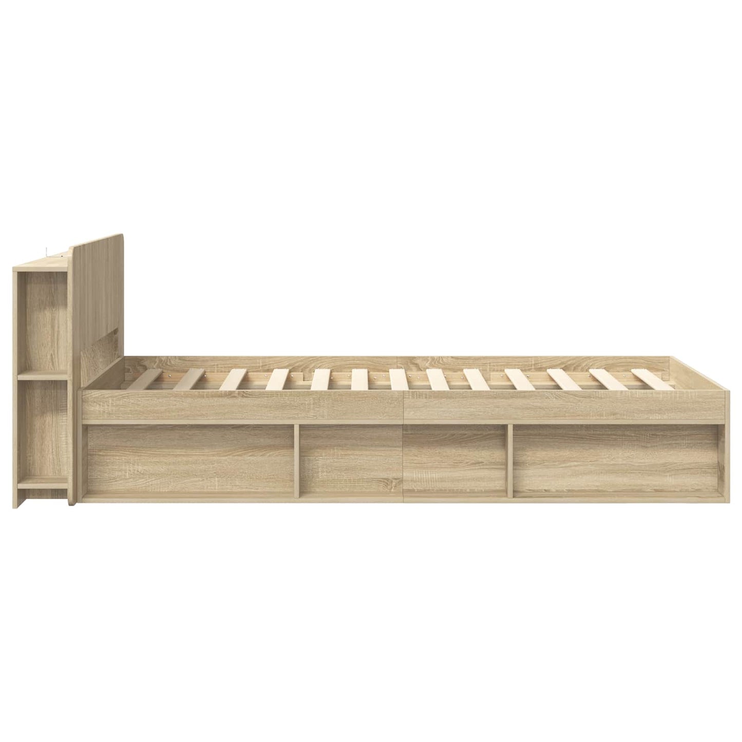 Sengeramme med oppbevaring Sonoma eik 75 x 190 cm