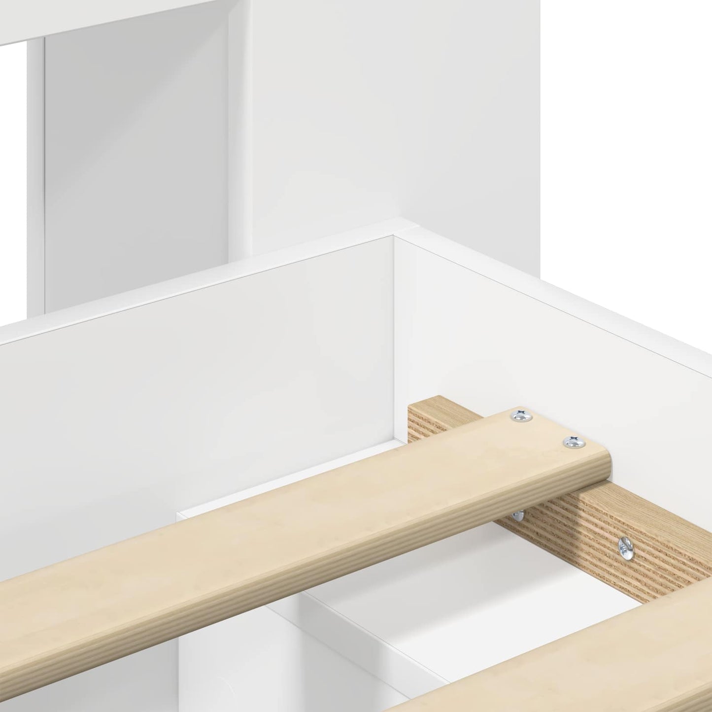 Sengeramme med oppbevaring Hvit 80 x 200 cm Konstruert tre