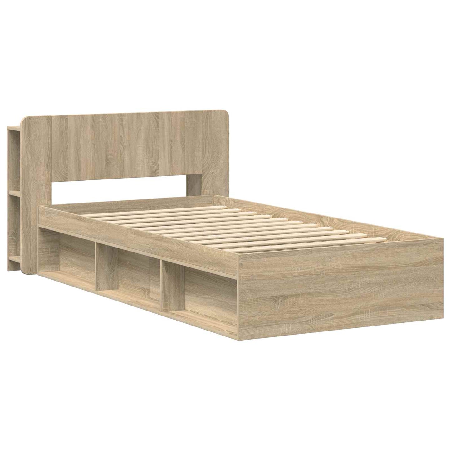 Sengeramme med oppbevaring Sonoma eik 90 x 190 cm