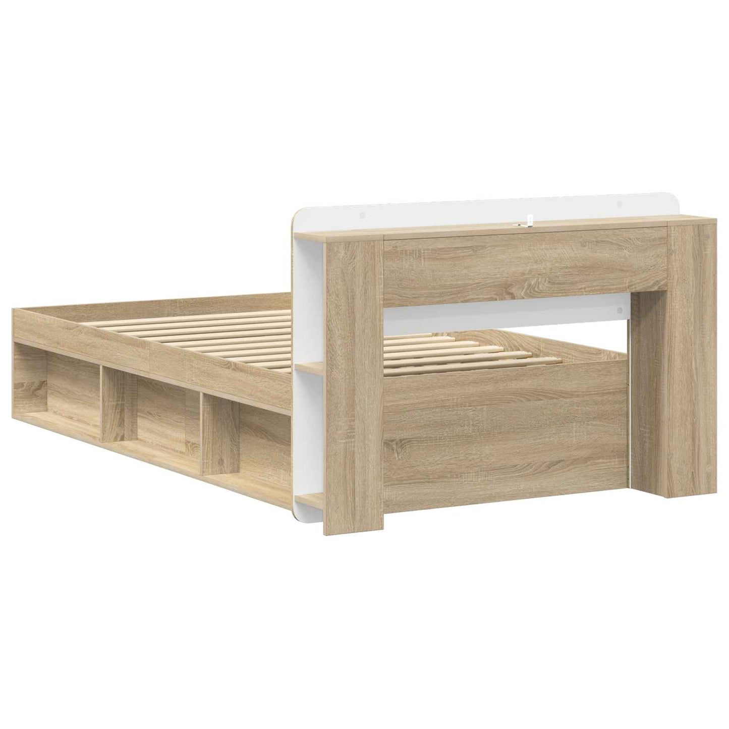 Sengeramme med oppbevaring Sonoma eik 90 x 190 cm