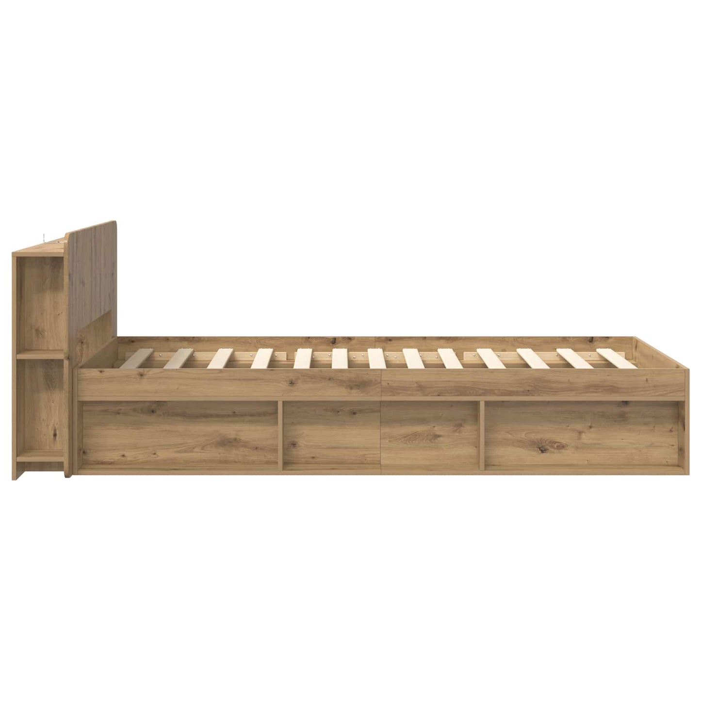Sengeramme med oppbevaring Artisan eik 90 x 200 cm