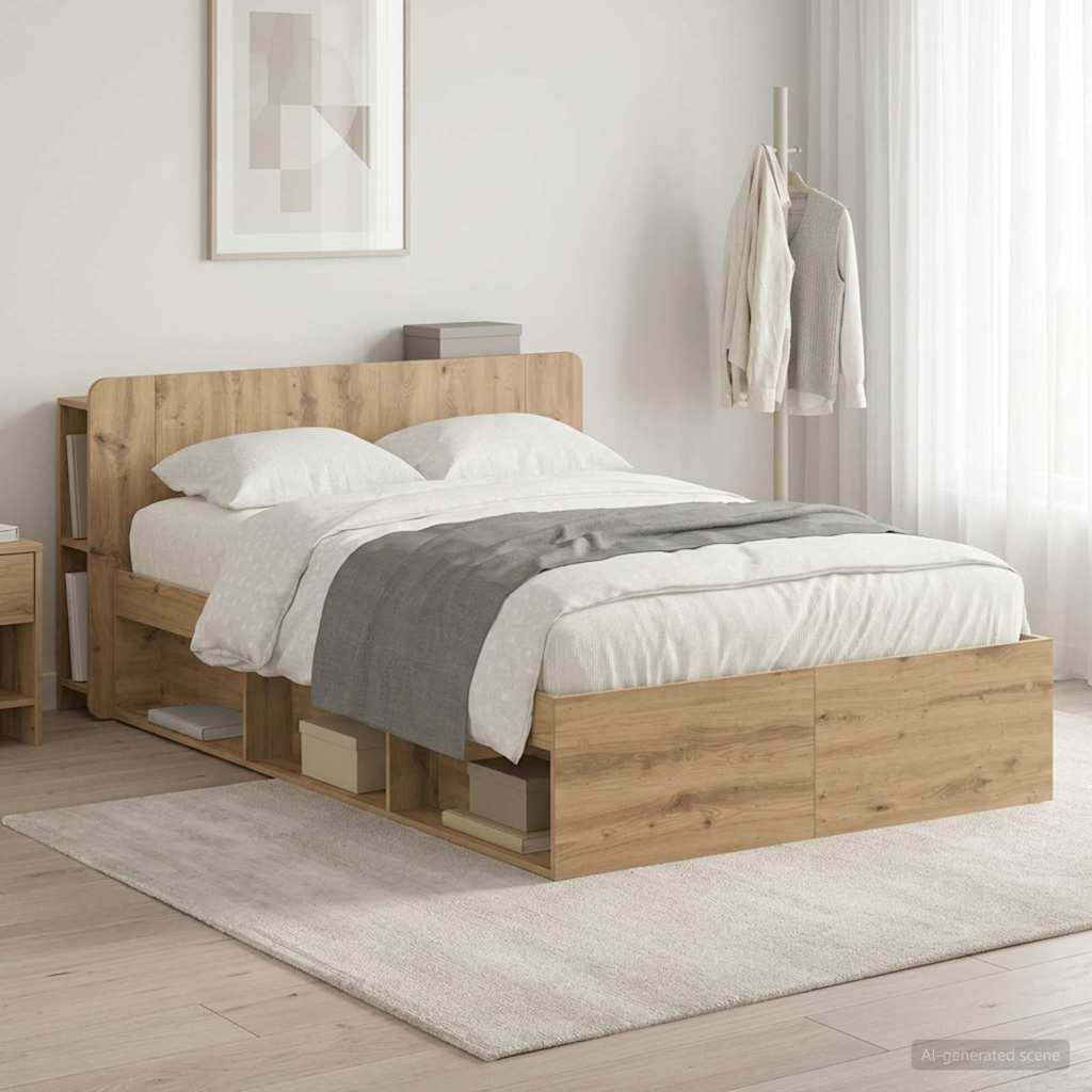 Sengeramme med oppbevaring Artisan eik 120 x 190 cm