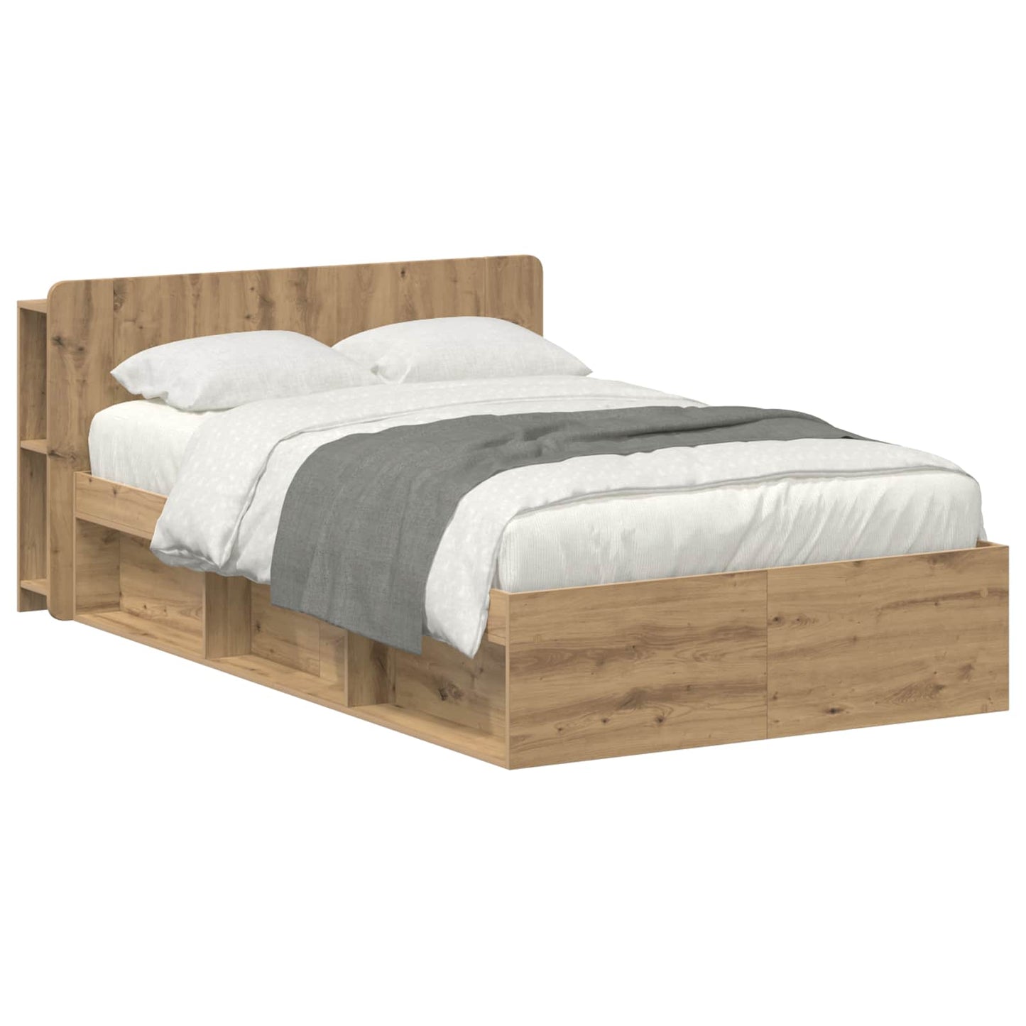 Sengeramme med oppbevaring Artisan eik 120 x 200 cm