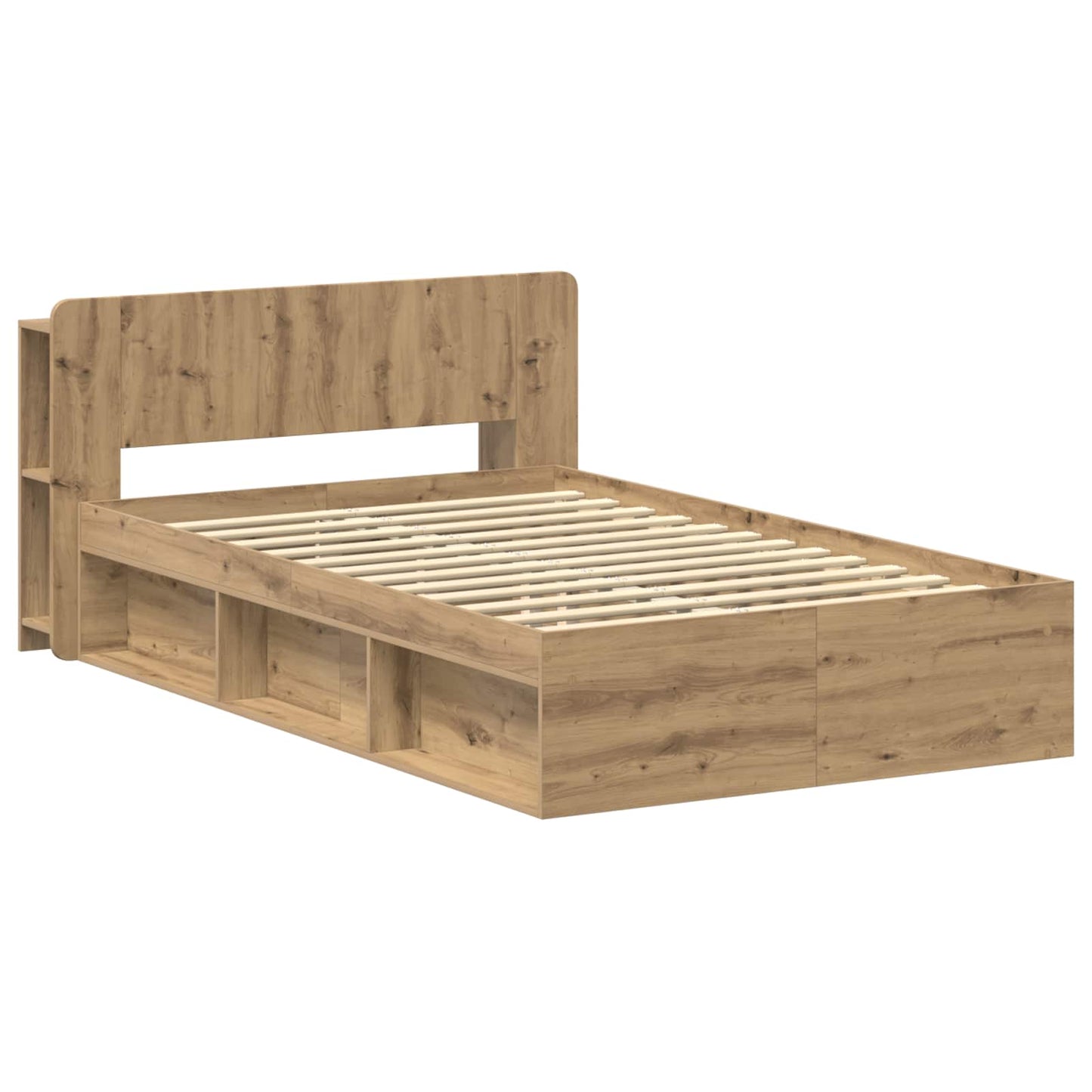 Sengeramme med oppbevaring Artisan eik 120 x 200 cm
