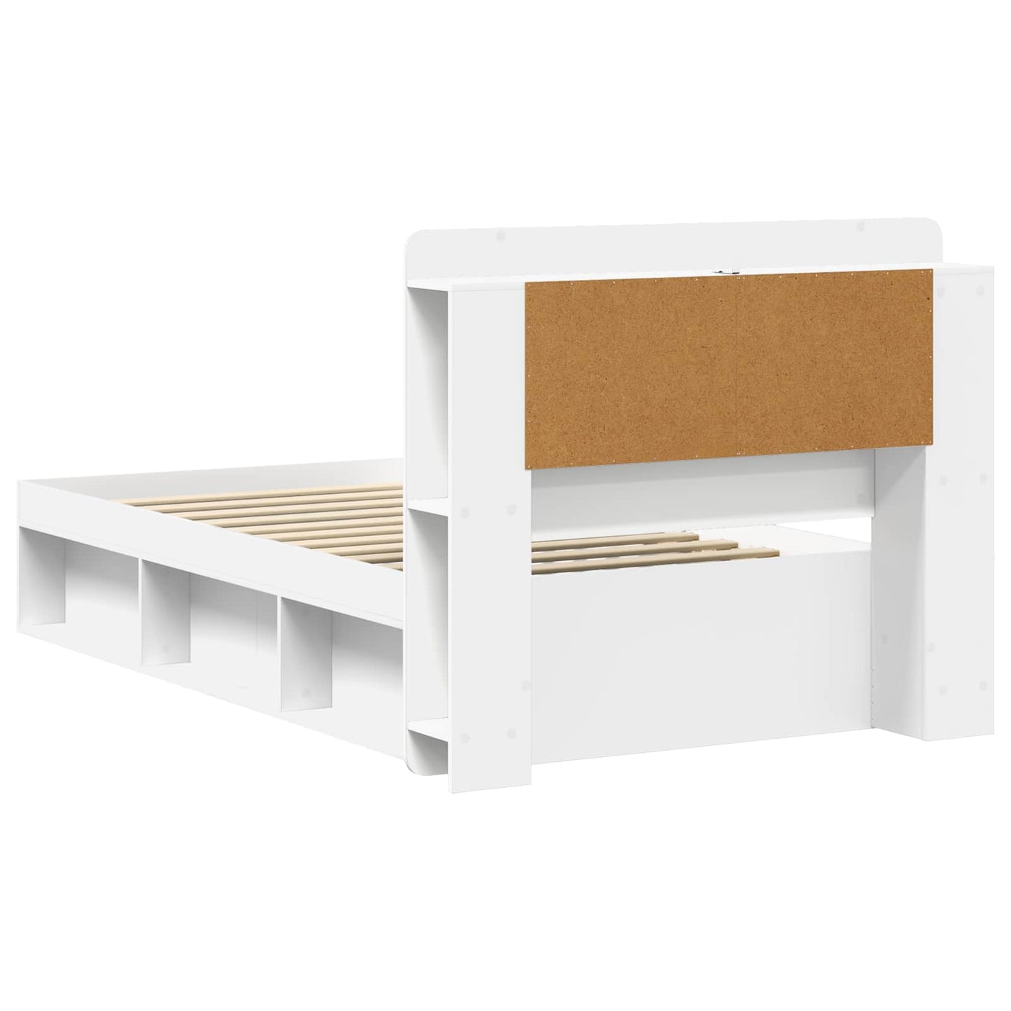 Sengeramme med oppbevaring Hvit 80 x 200 cm Konstruert tre