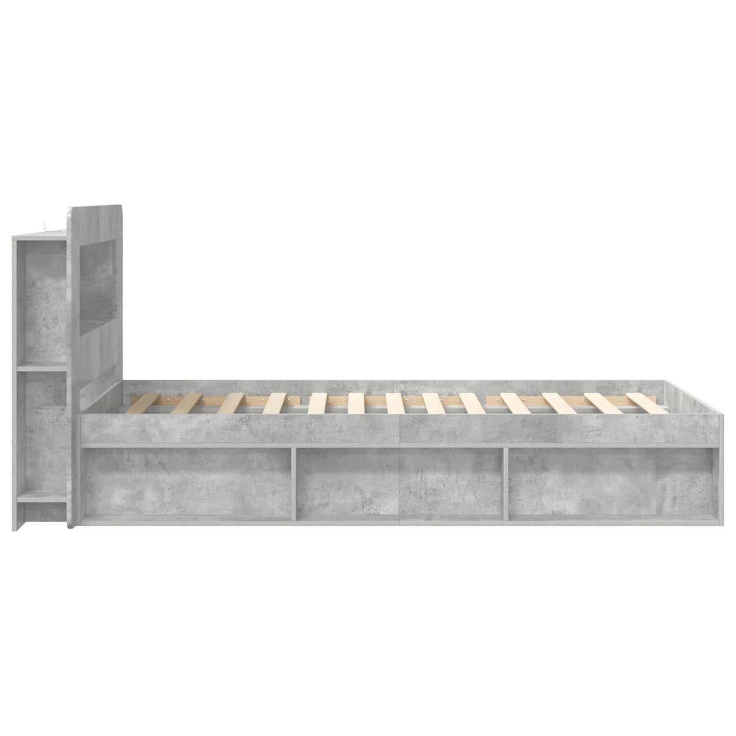 Sengeramme med oppbevaring Betonggrå 100 x 200 cm