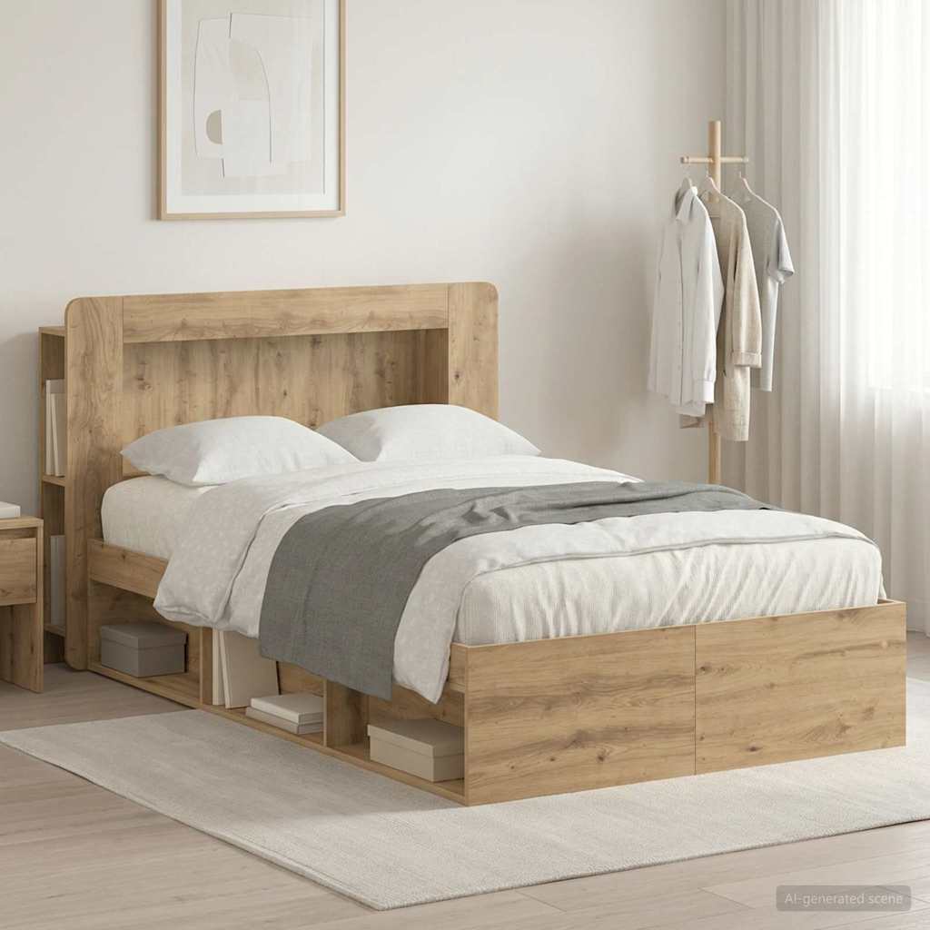 Sengeramme med oppbevaring Artisan eik 120 x 190 cm