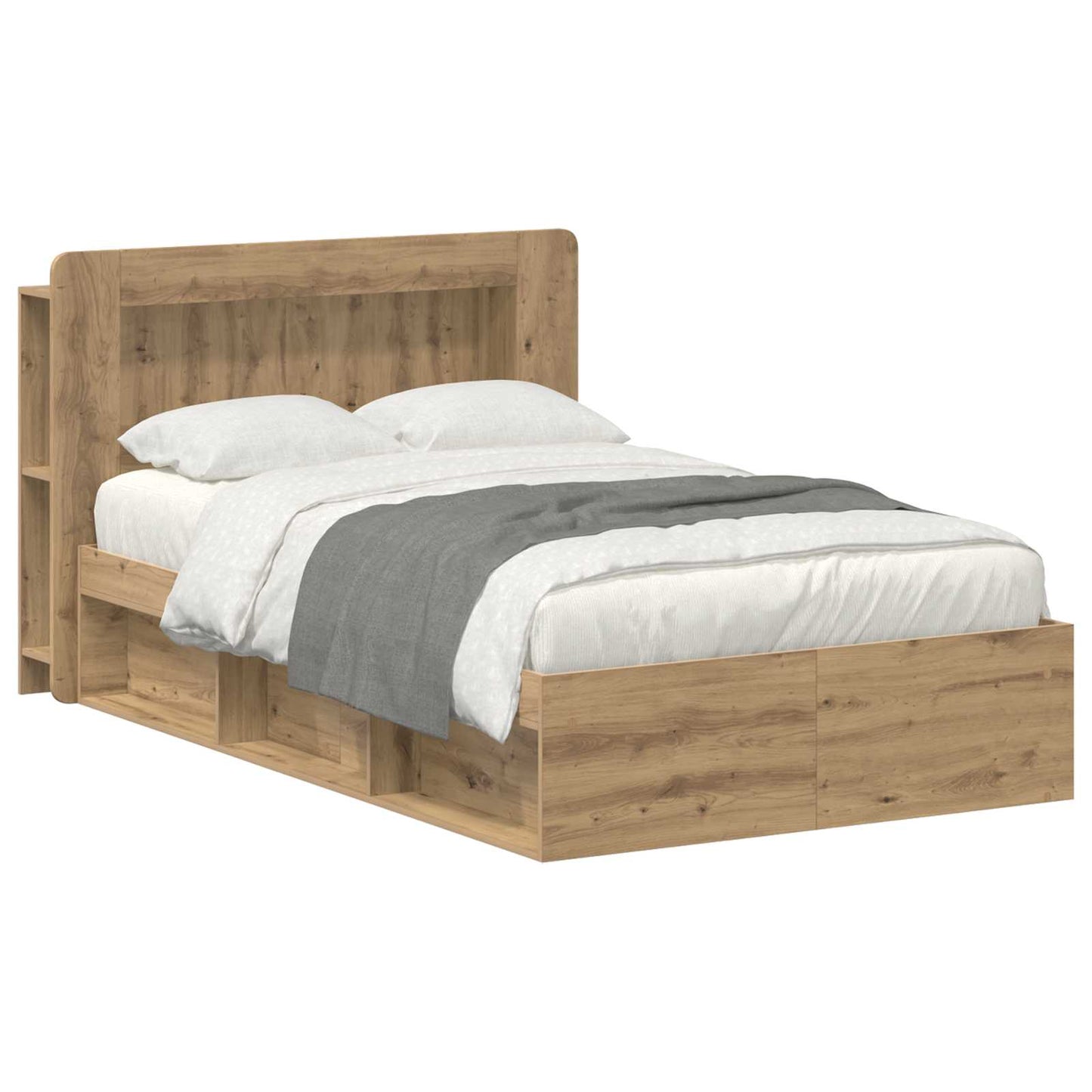 Sengeramme med oppbevaring Artisan eik 120 x 190 cm