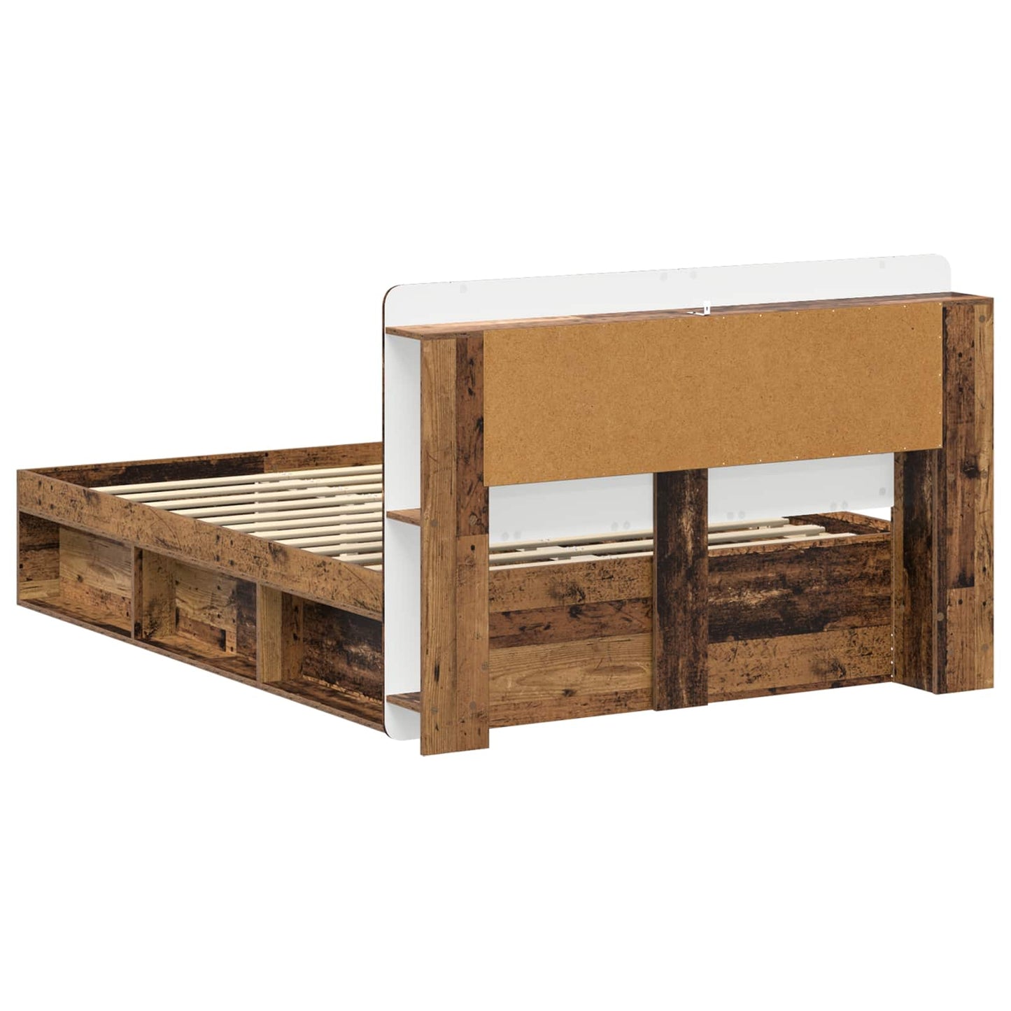 Sengeramme med oppbevaring Gammelt tre 135 x 190 cm