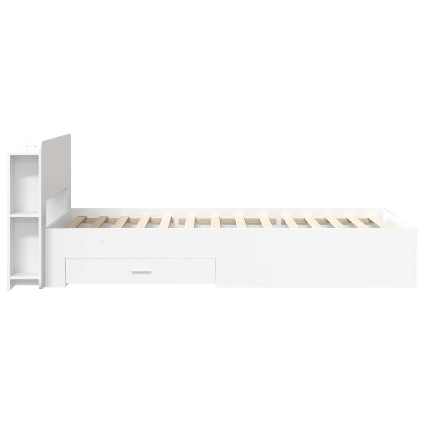 Sengeramme med oppbevaring Hvit 80 x 200 cm Konstruert tre