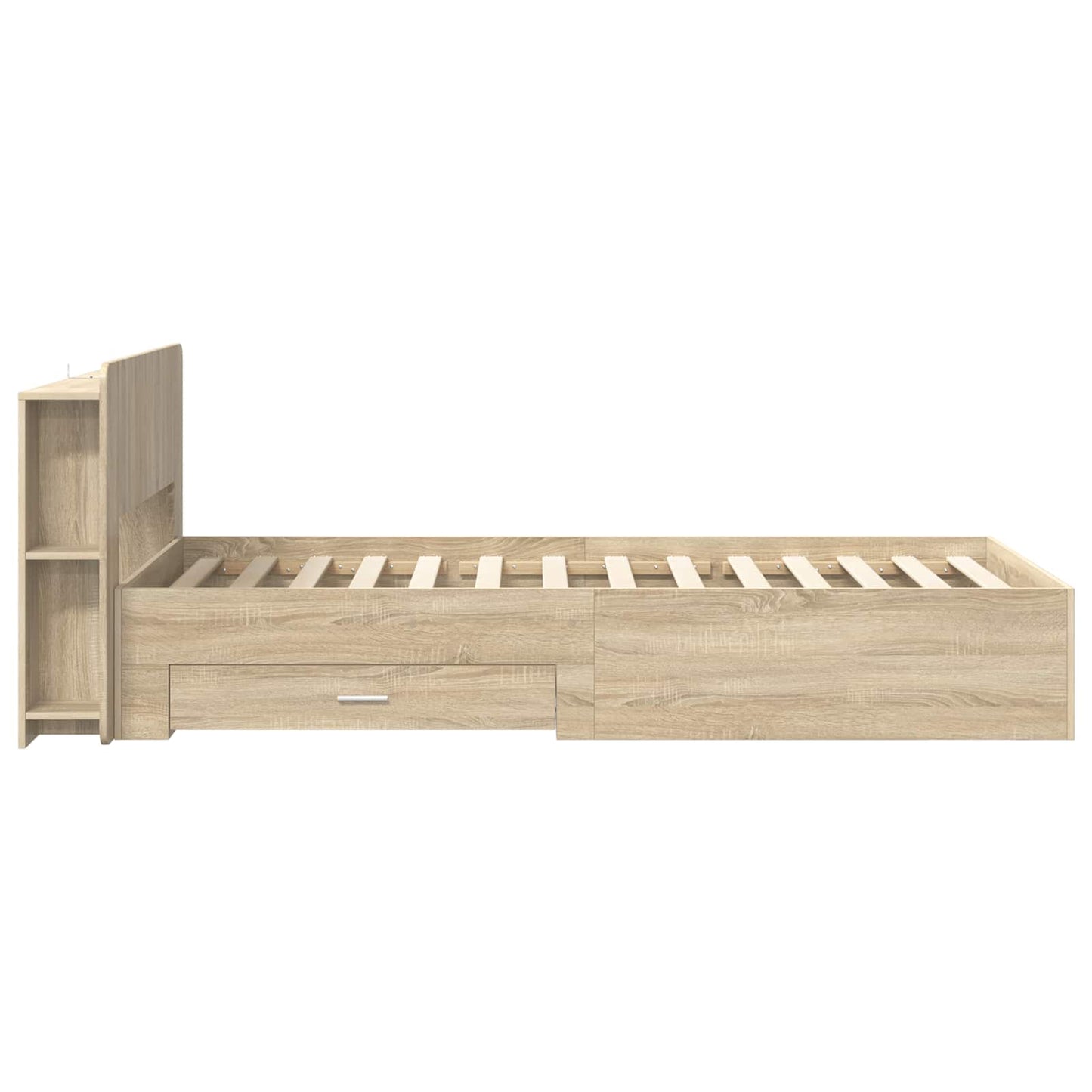 Sengeramme med oppbevaring Sonoma eik 90 x 190 cm