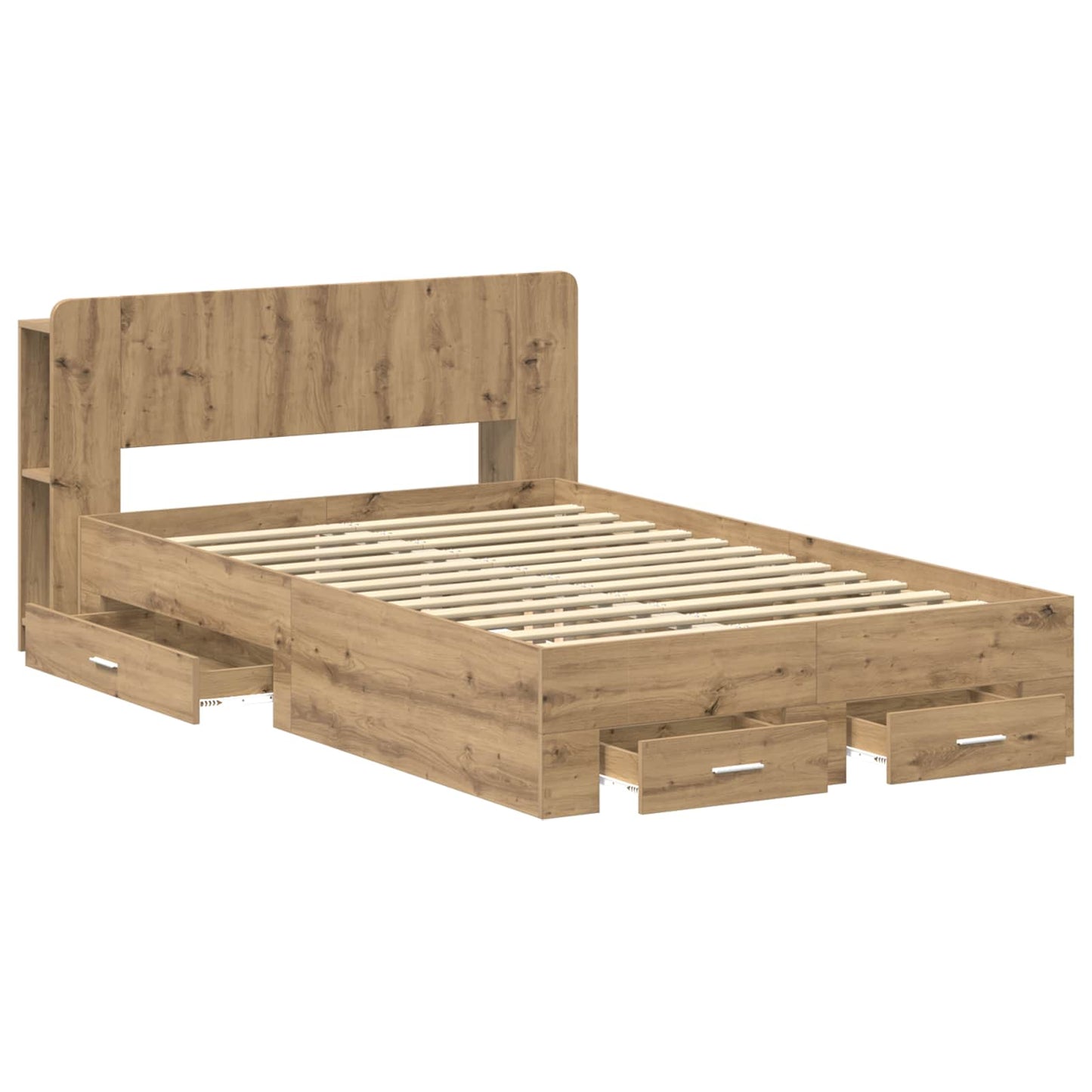 Sengeramme med oppbevaring Artisan eik 120 x 190 cm