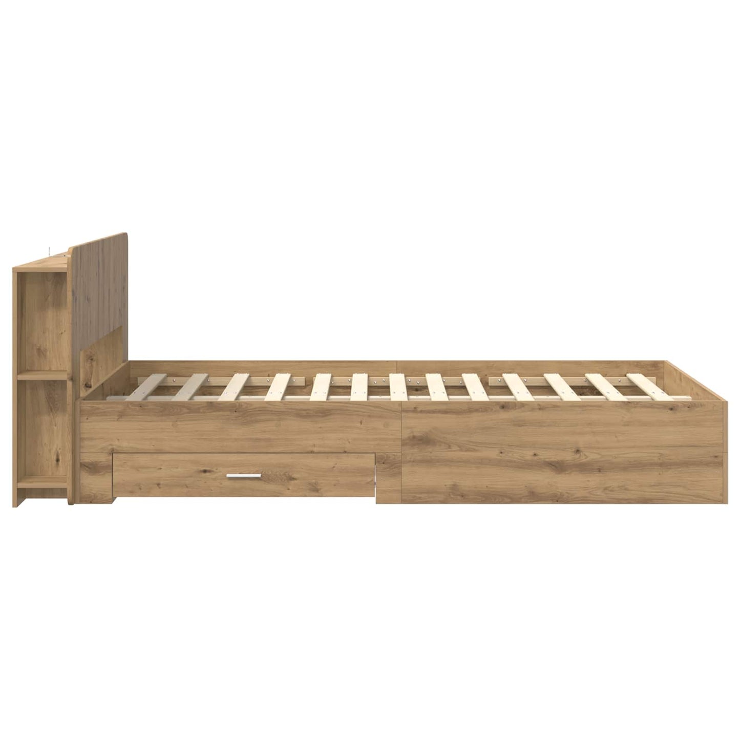 Sengeramme med oppbevaring Artisan eik 120 x 190 cm
